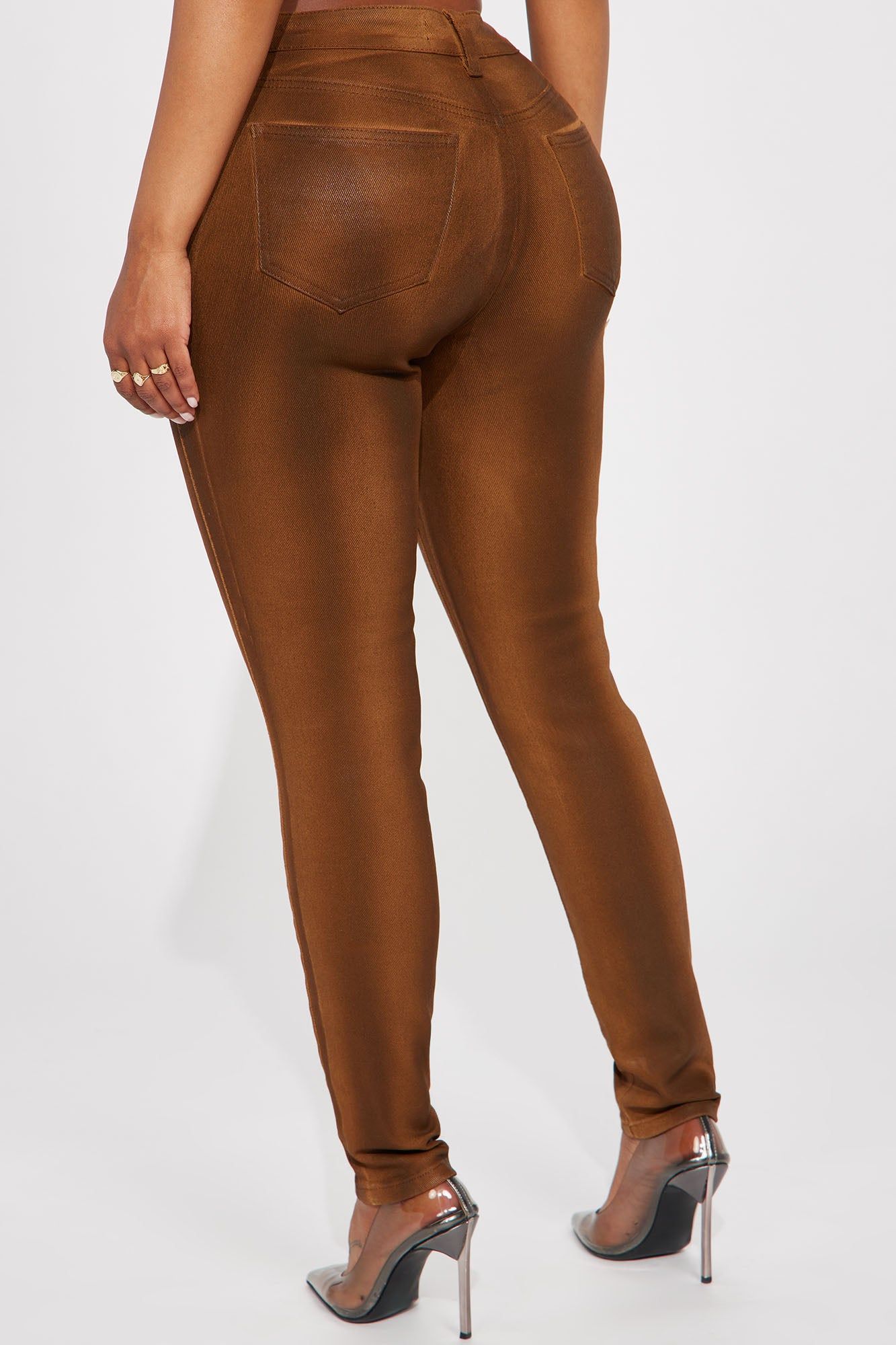 Main Priority Coated Skinny Jeans - Brown sold by Fashion Nova product image thumbnail 3