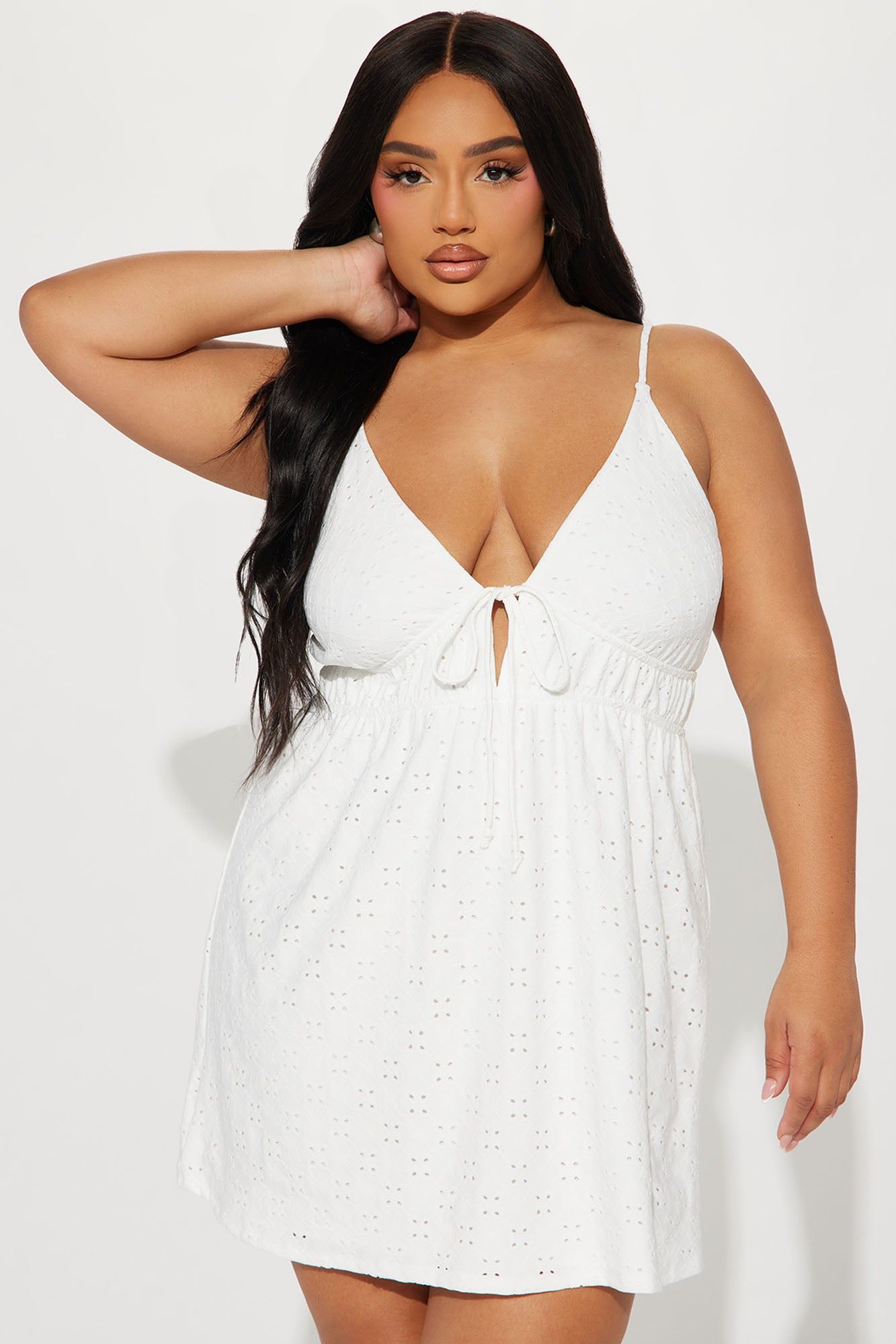 Maybelle Eyelet Mini Dress - White sold by Fashion Nova product image thumbnail 5