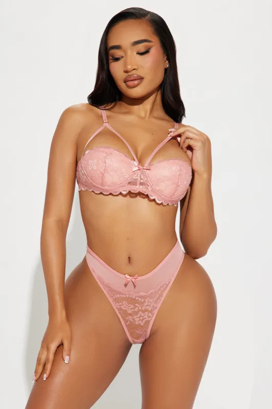 Want Your Lovin' Lace Bra And Panty Set - Rose sold by Fashion Nova