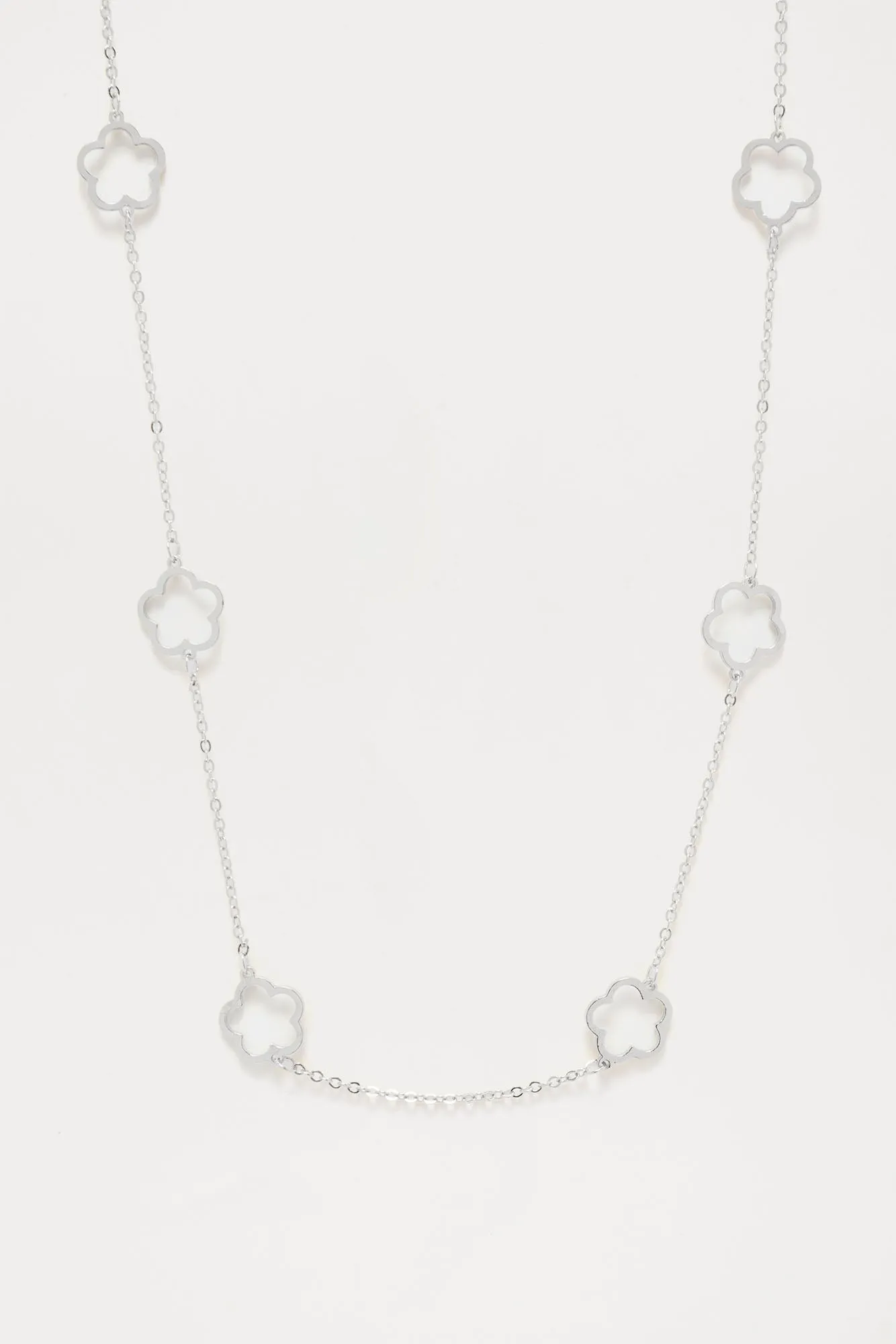 Luckiest Floral Charm Necklace - Silver sold by Fashion Nova product image thumbnail 3