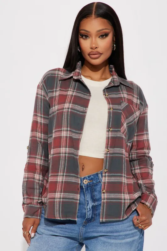 Keegan Plaid Shirt - Grey/combo sold by Fashion Nova