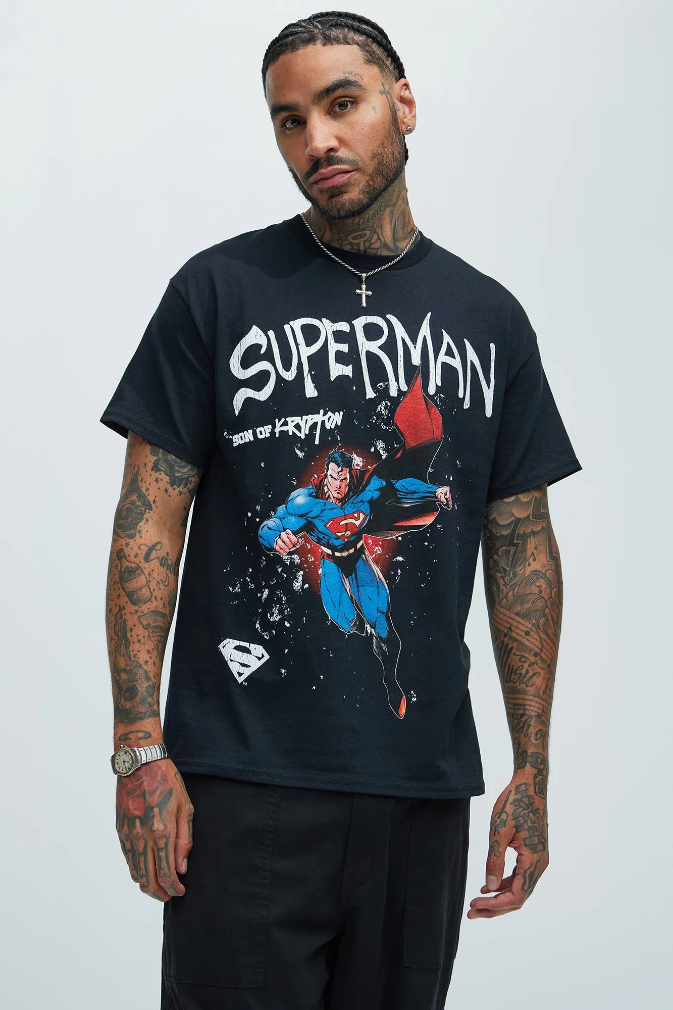 Superman Son Of Krypton Short Sleeve Tee - Black sold by Fashion Nova