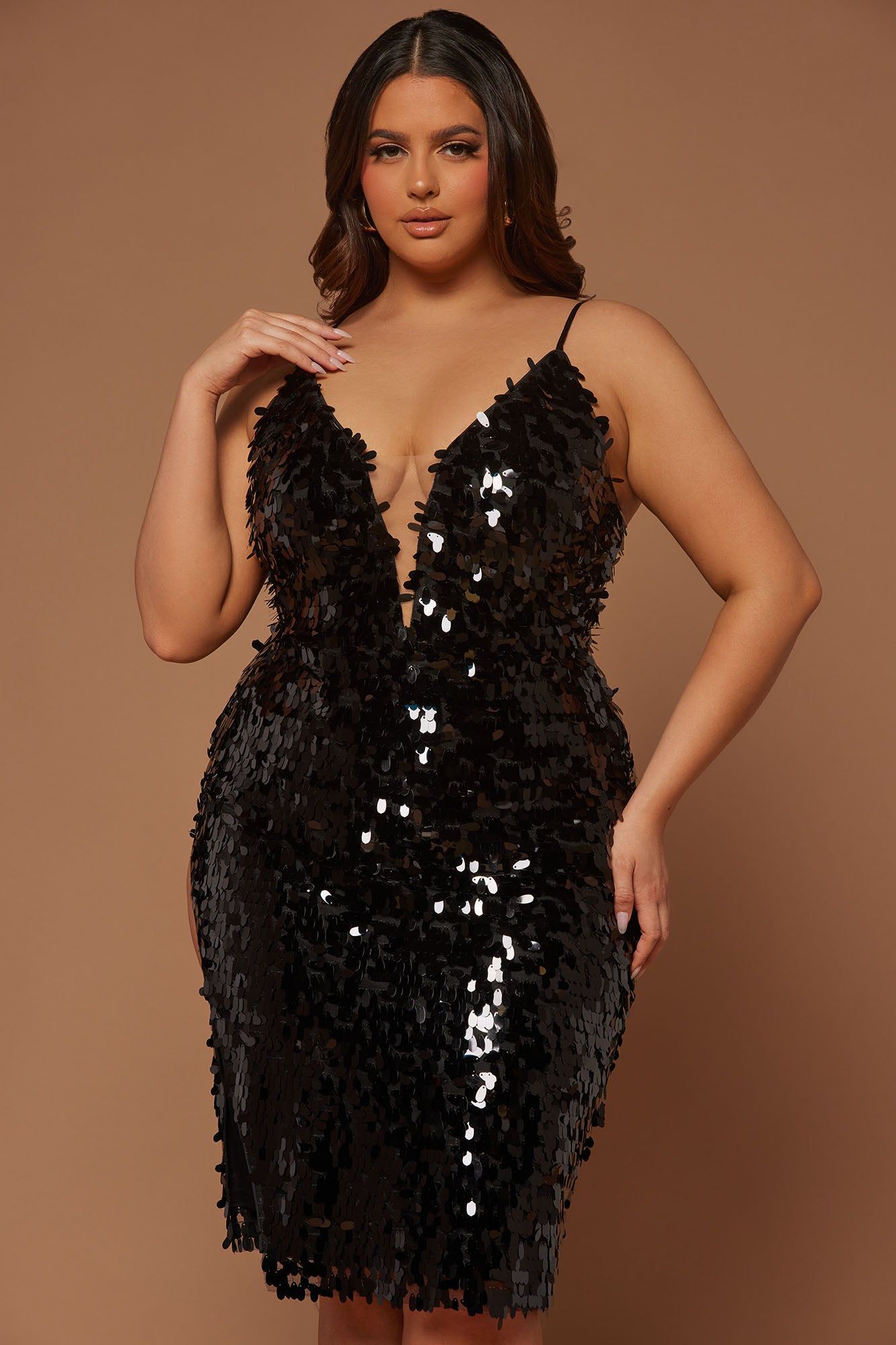 Fiona Sequin Midi Dress - Black sold by Fashion Nova product image thumbnail 6