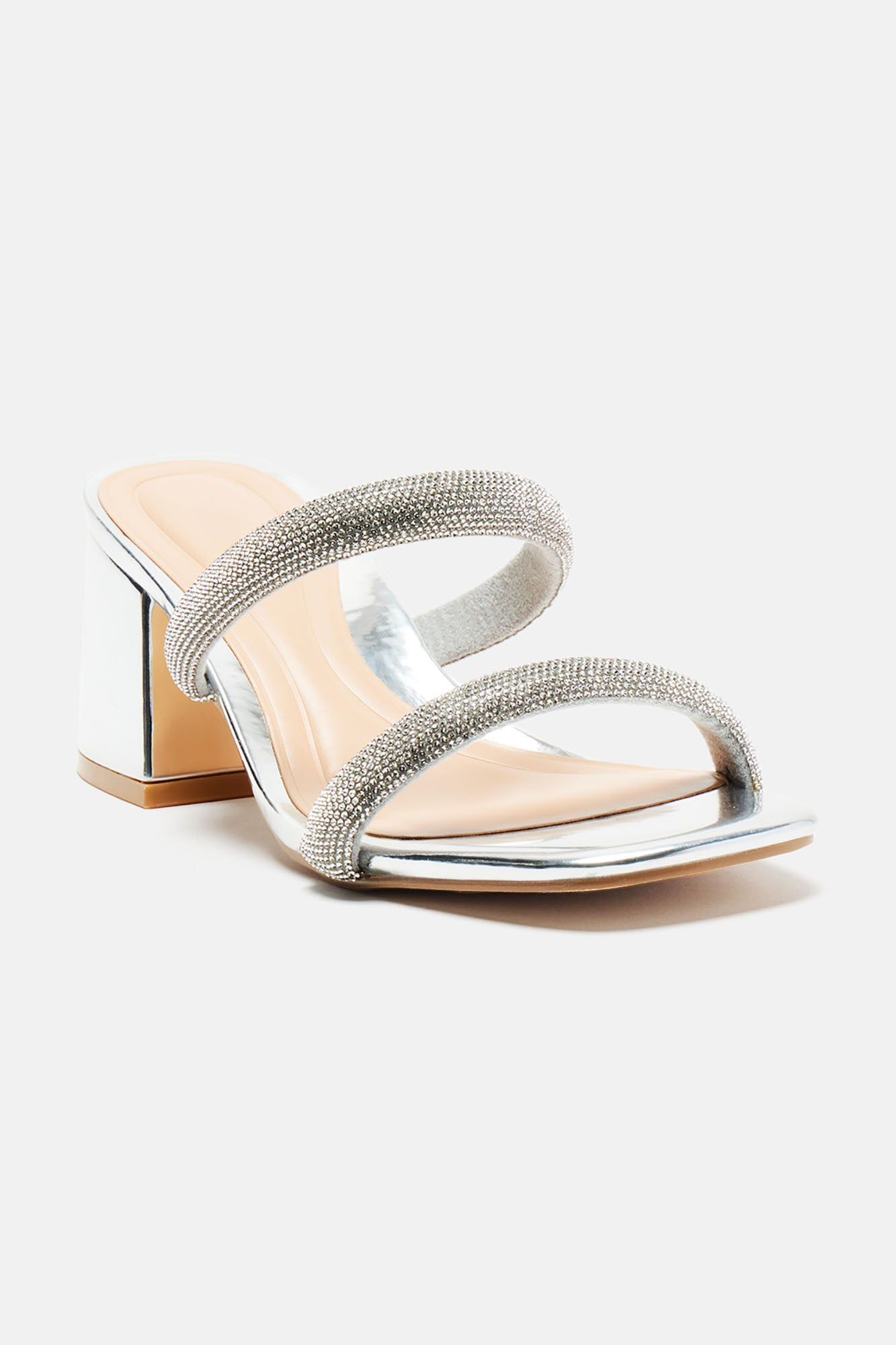Taking A Chance Heeled Mules - Silver sold by Fashion Nova product image thumbnail 3