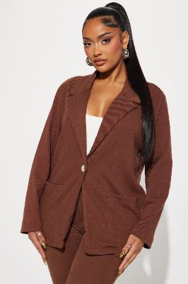 The Kelly Blazer - Brown sold by Fashion Nova
