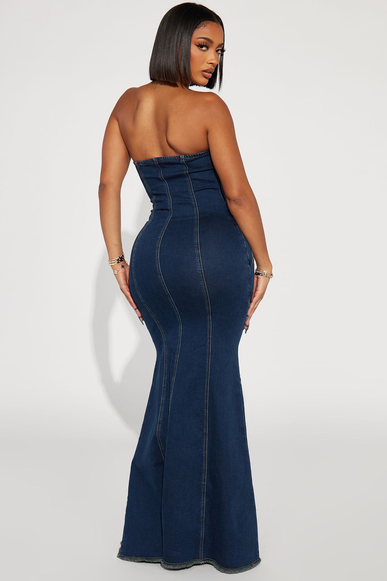 Danielle Denim Maxi Dress - Dark Wash sold by Fashion Nova product image thumbnail 3