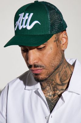 Atlanta Twill Trucker Hat - Green sold by Fashion Nova