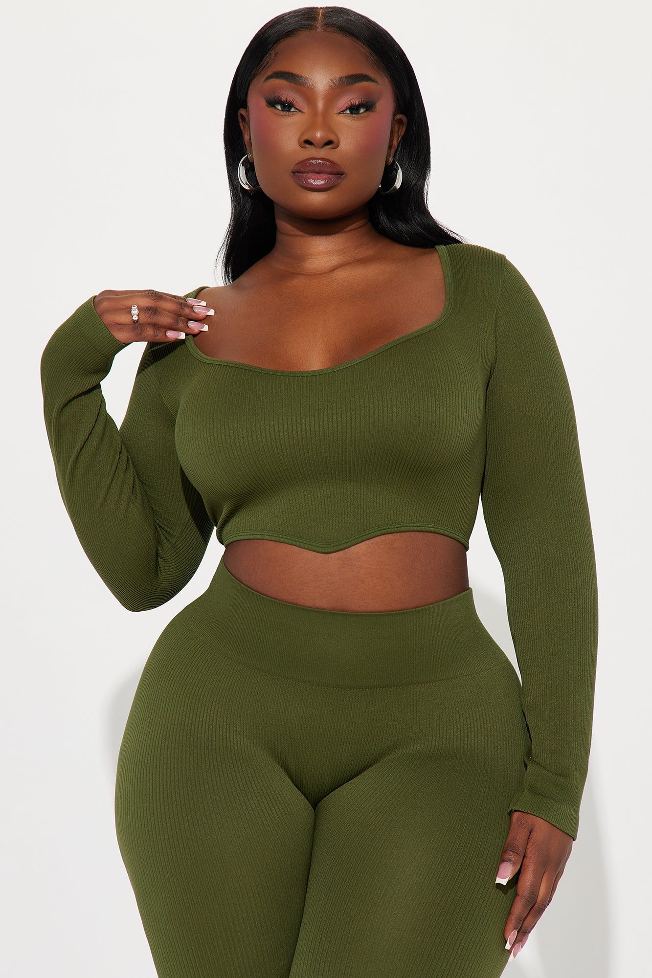 Flora Seamless Legging Set - Olive sold by Fashion Nova product image thumbnail 5