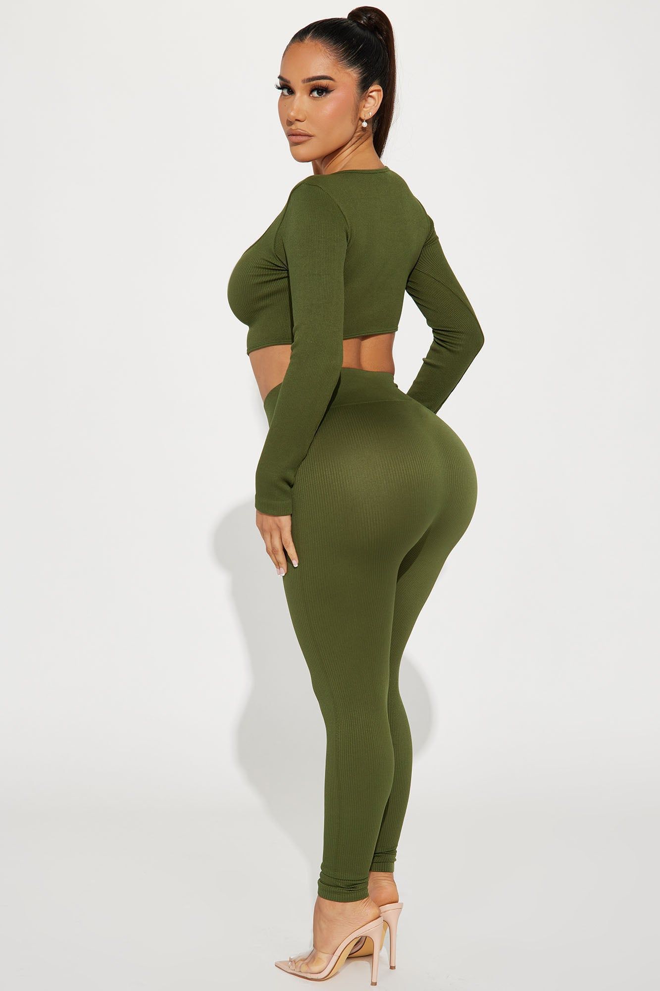 Flora Seamless Legging Set - Olive sold by Fashion Nova product image thumbnail 3