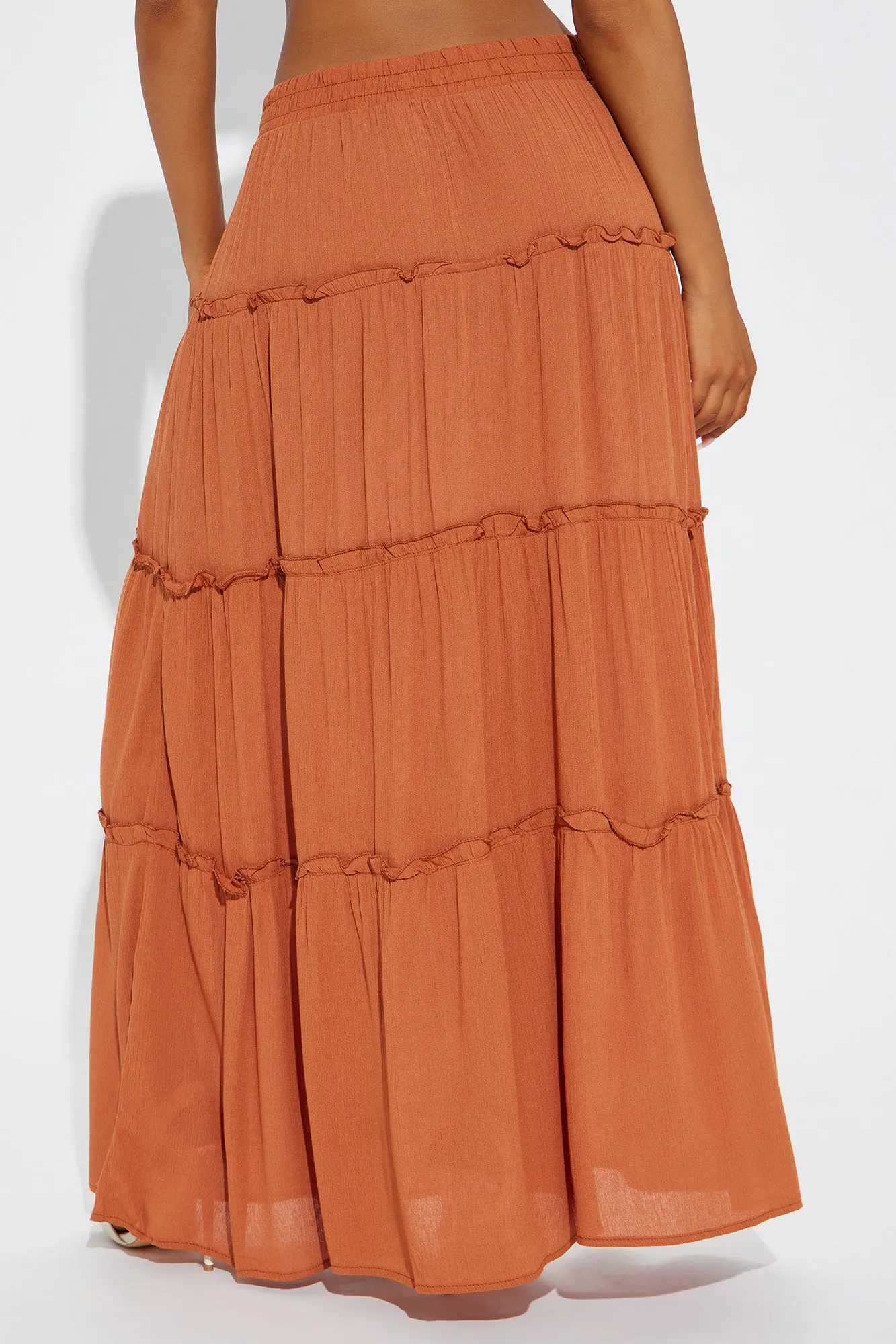 Carolina Tiered Maxi Skirt - Rust sold by Fashion Nova product image thumbnail 3
