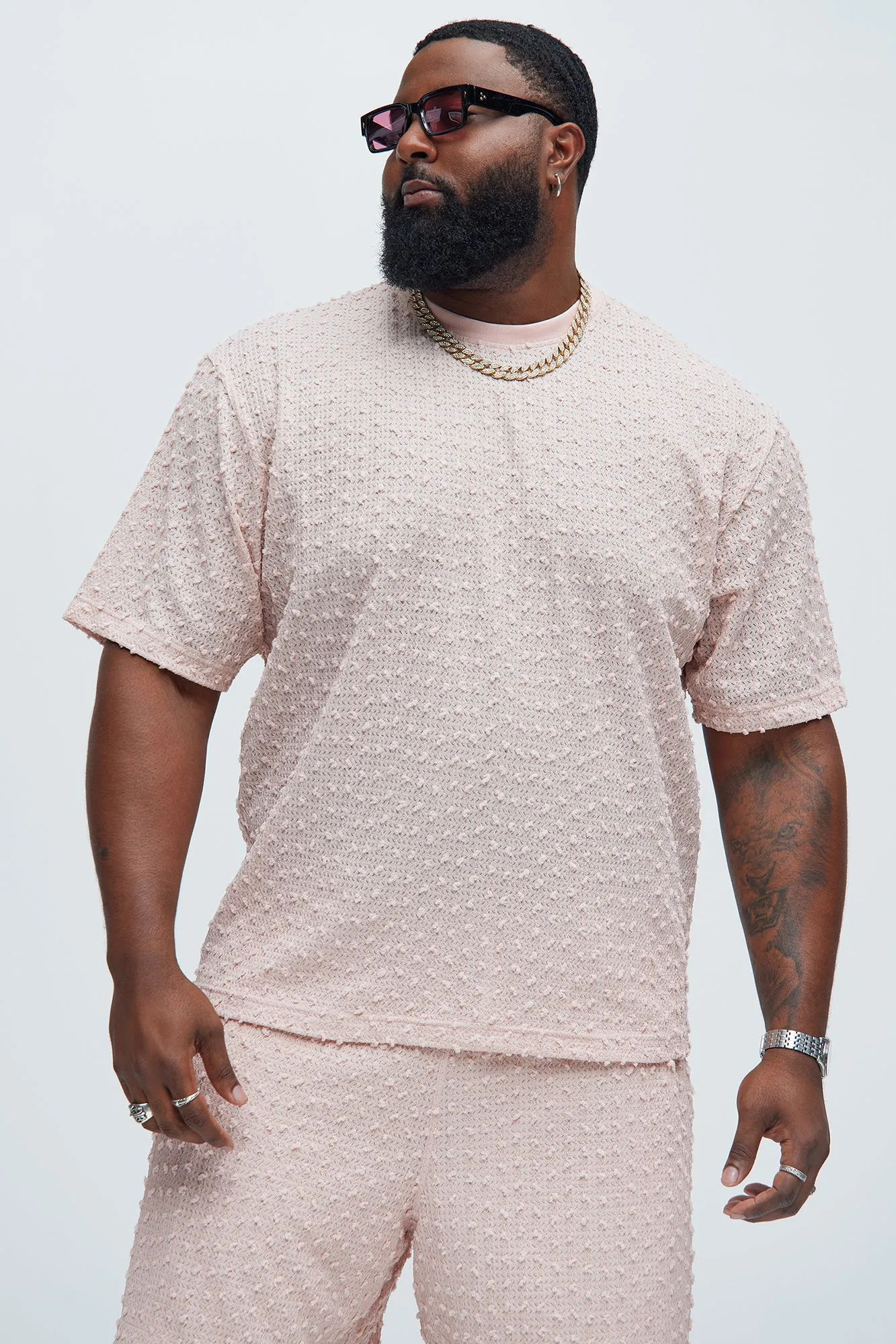 Pop Textured Crew Neck Tee - Pink sold by Fashion Nova product image thumbnail 5