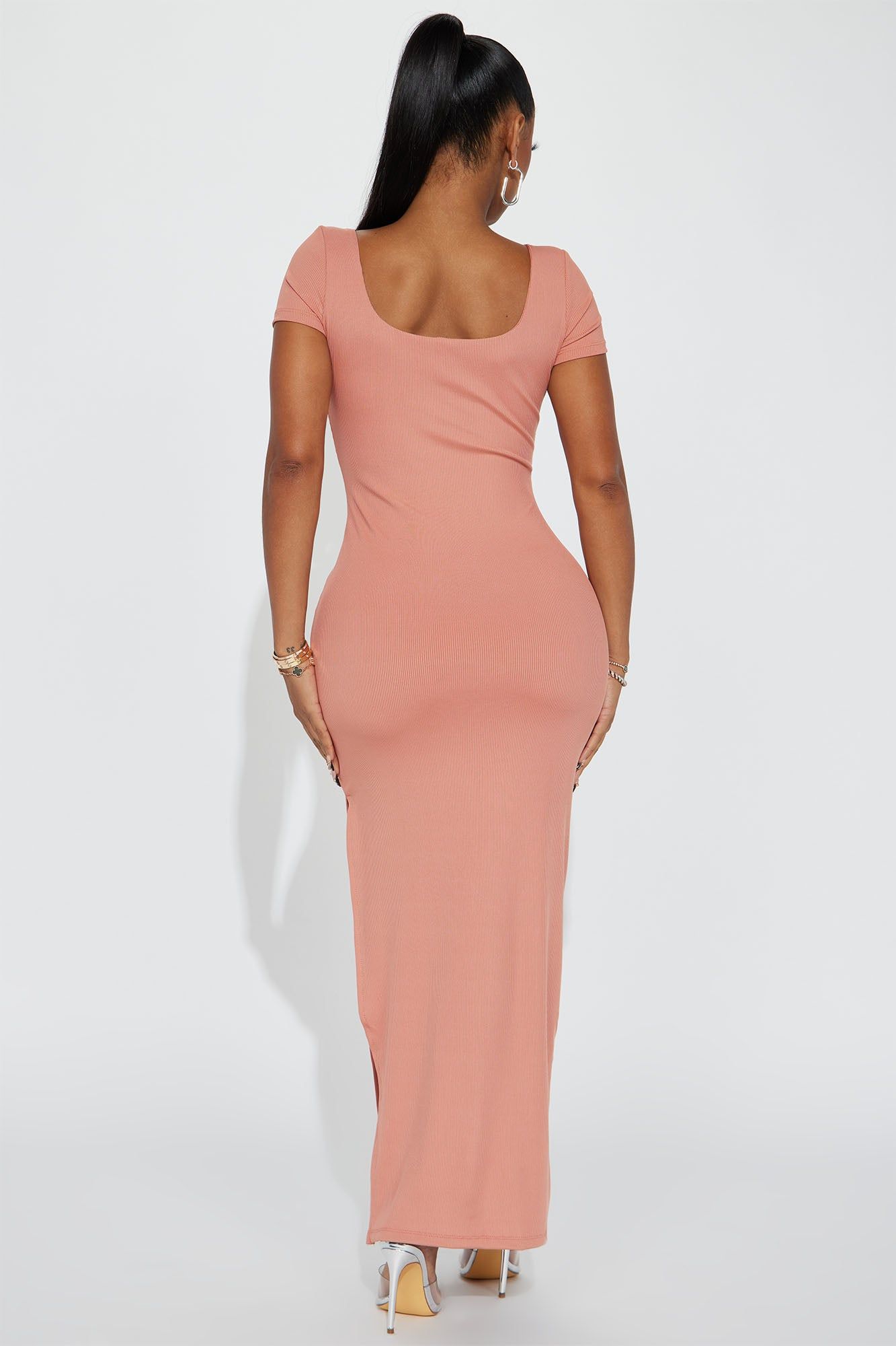 Chloe Ribbed Maxi Dress - Nude sold by Fashion Nova product image thumbnail 3