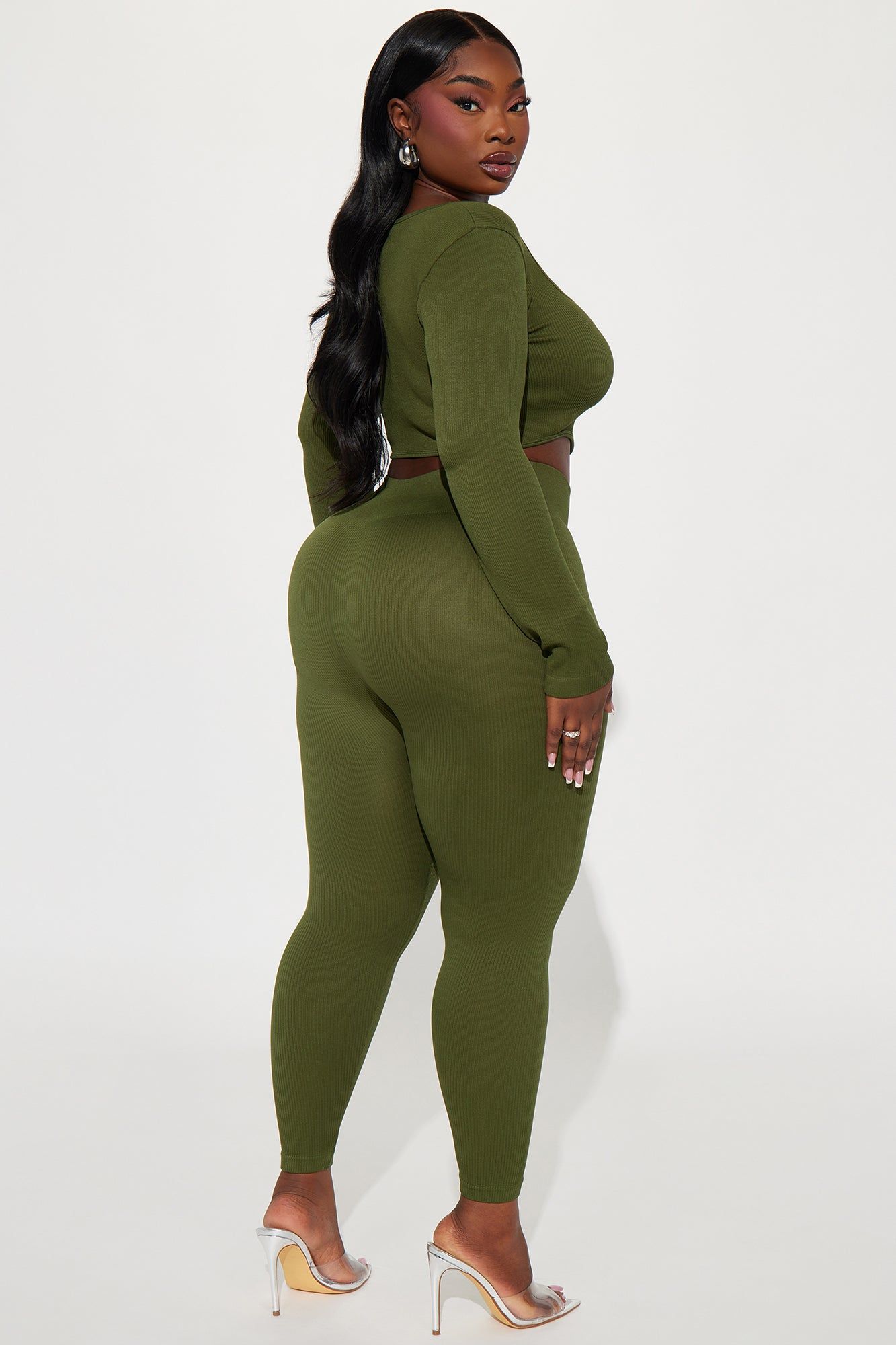 Flora Seamless Legging Set - Olive sold by Fashion Nova product image thumbnail 6