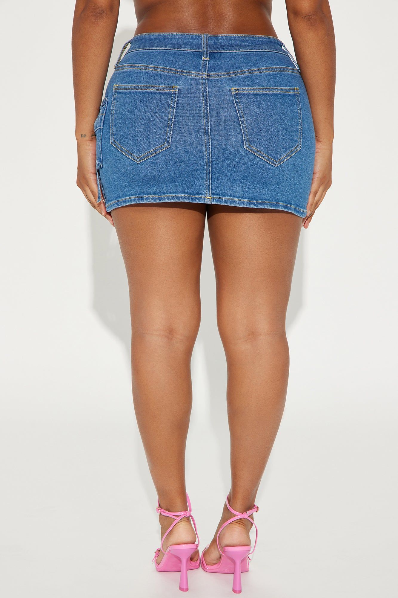 Give It Up Cargo Denim Mini Skirt - Medium Wash sold by Fashion Nova product image thumbnail 3