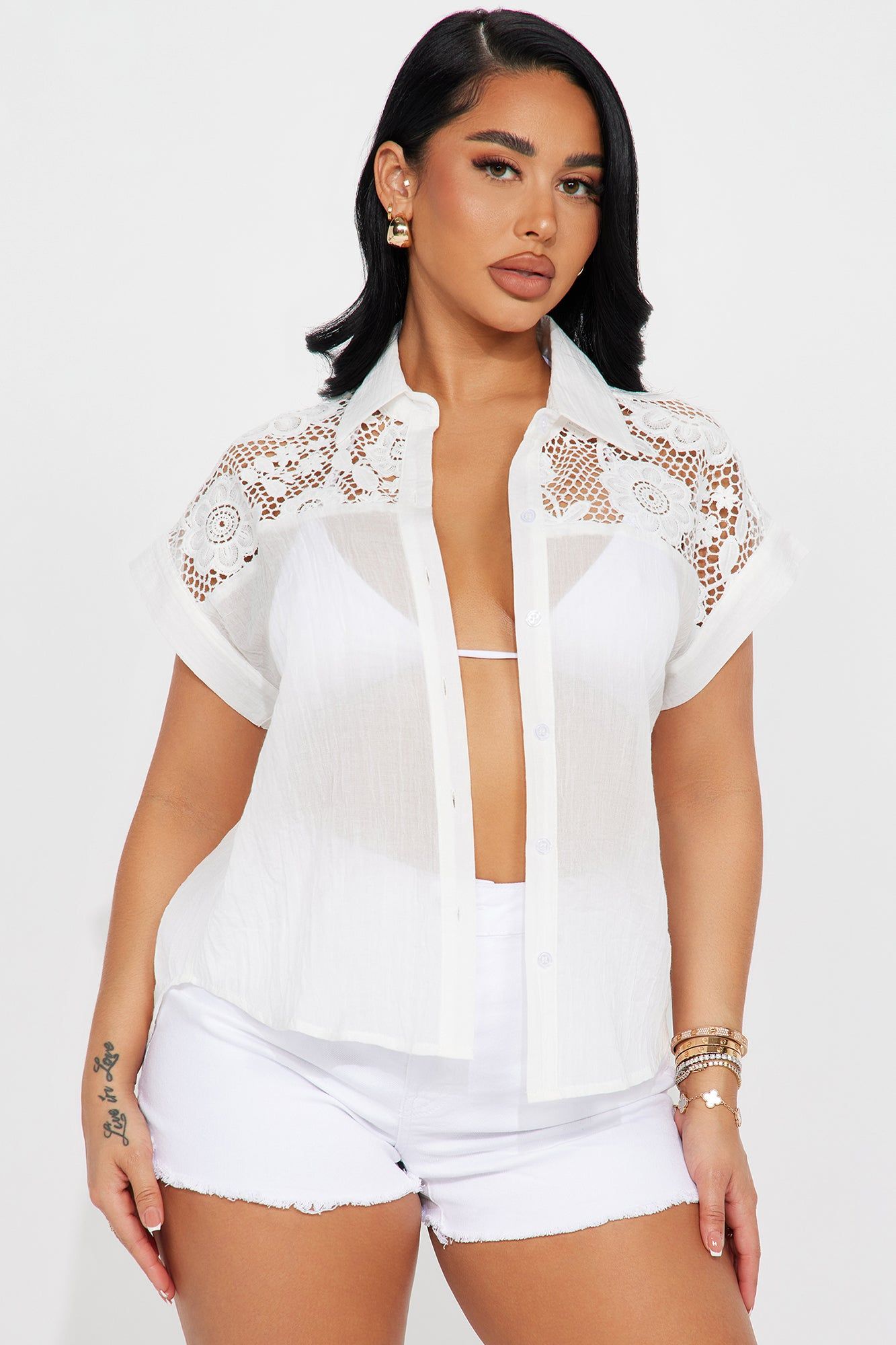 Pass It On Shirt - White sold by Fashion Nova