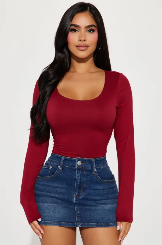 Kelly Double Lined Top - Burgundy sold by Fashion Nova