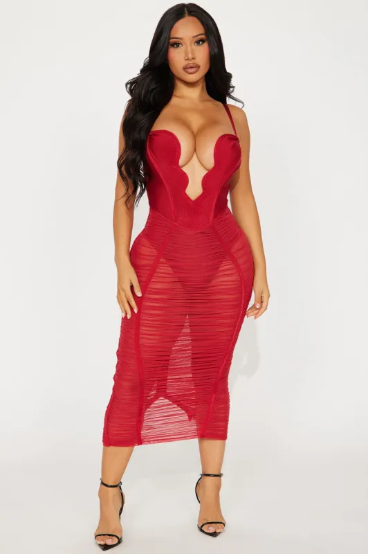 Analise Bandage Midi Dress - Red sold by Fashion Nova