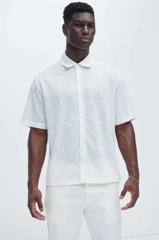Henrik Textured Shirt - White sold by Fashion Nova