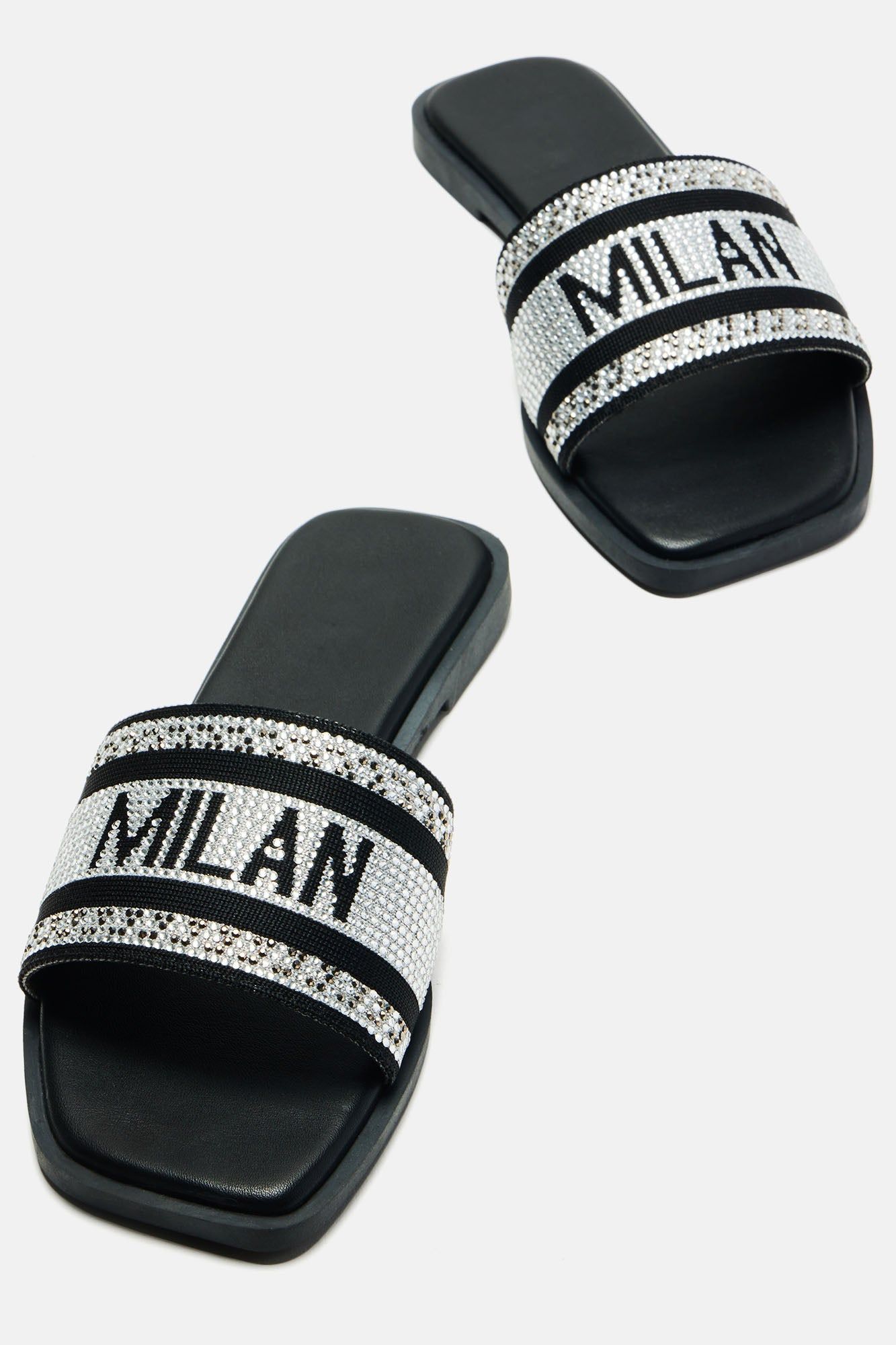 What A View Embellished Flat Sandals - Black sold by Fashion Nova product image thumbnail 3