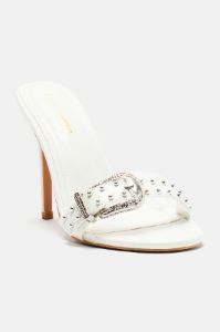 Freya Buckle Mules - White sold by Fashion Nova