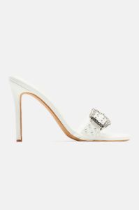 Freya Buckle Mules - White sold by Fashion Nova