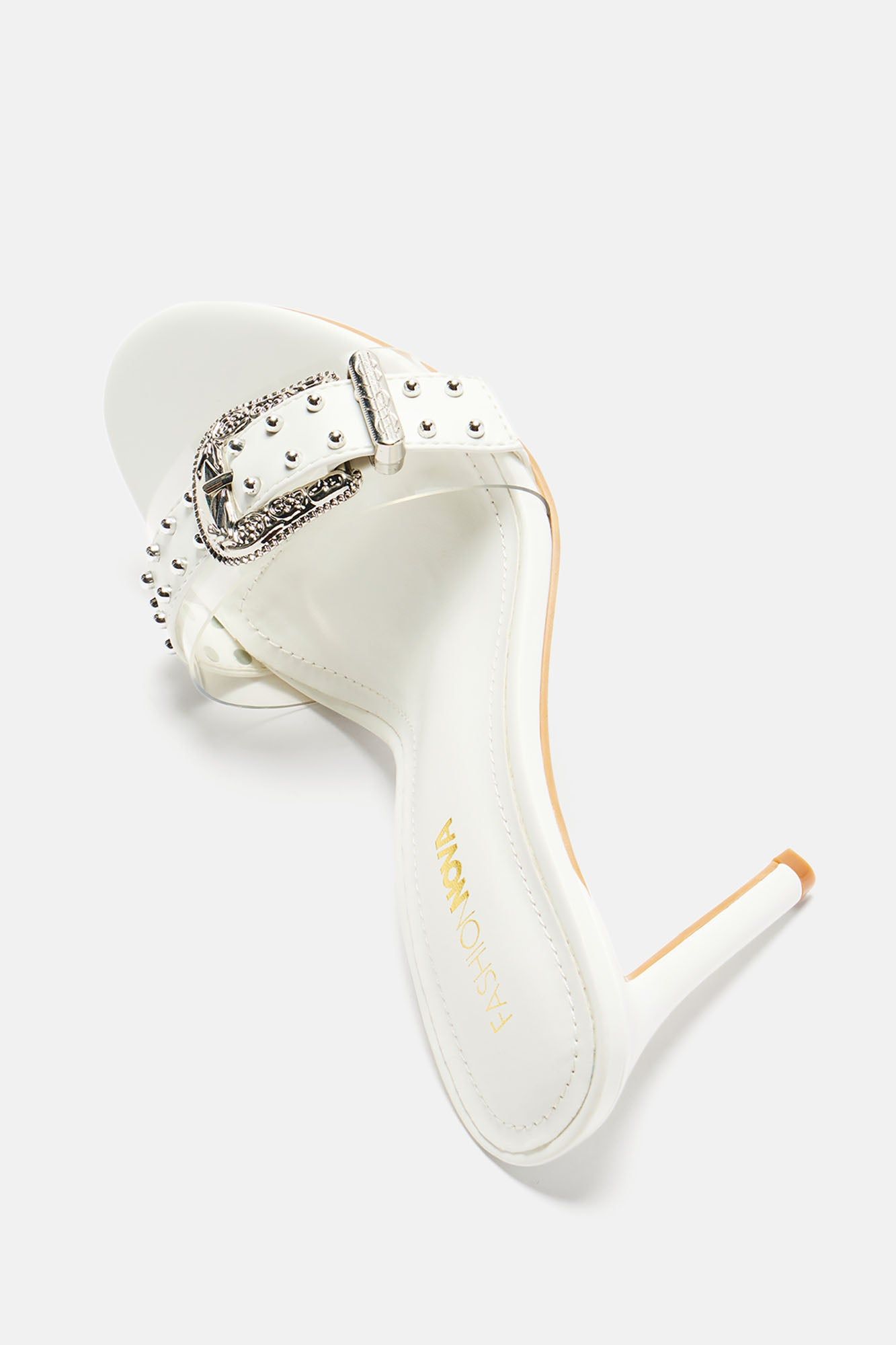 Freya Buckle Mules - White sold by Fashion Nova