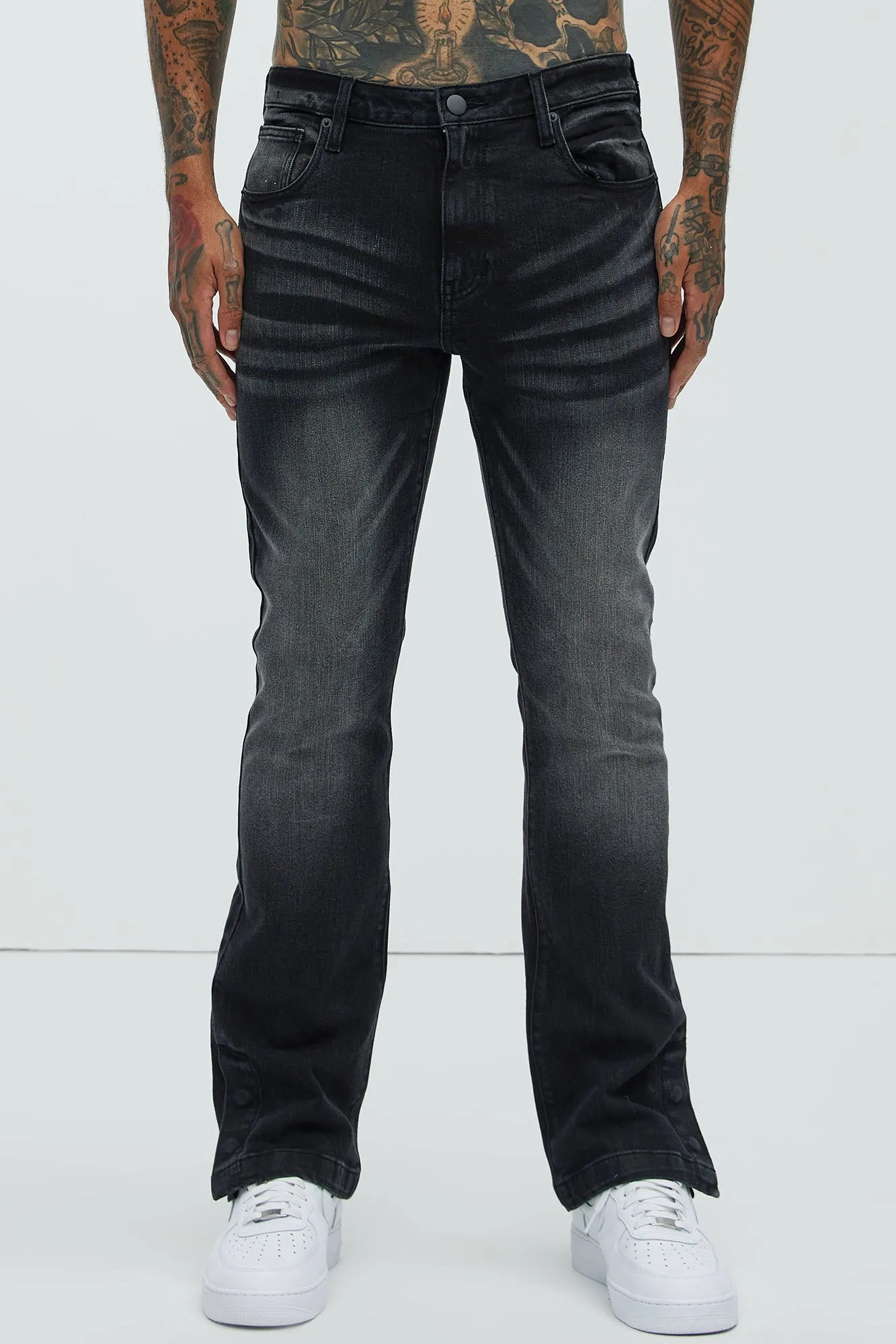 Torrey Stacked Skinny Flare Jeans - Black Wash sold by Fashion Nova product image thumbnail 3