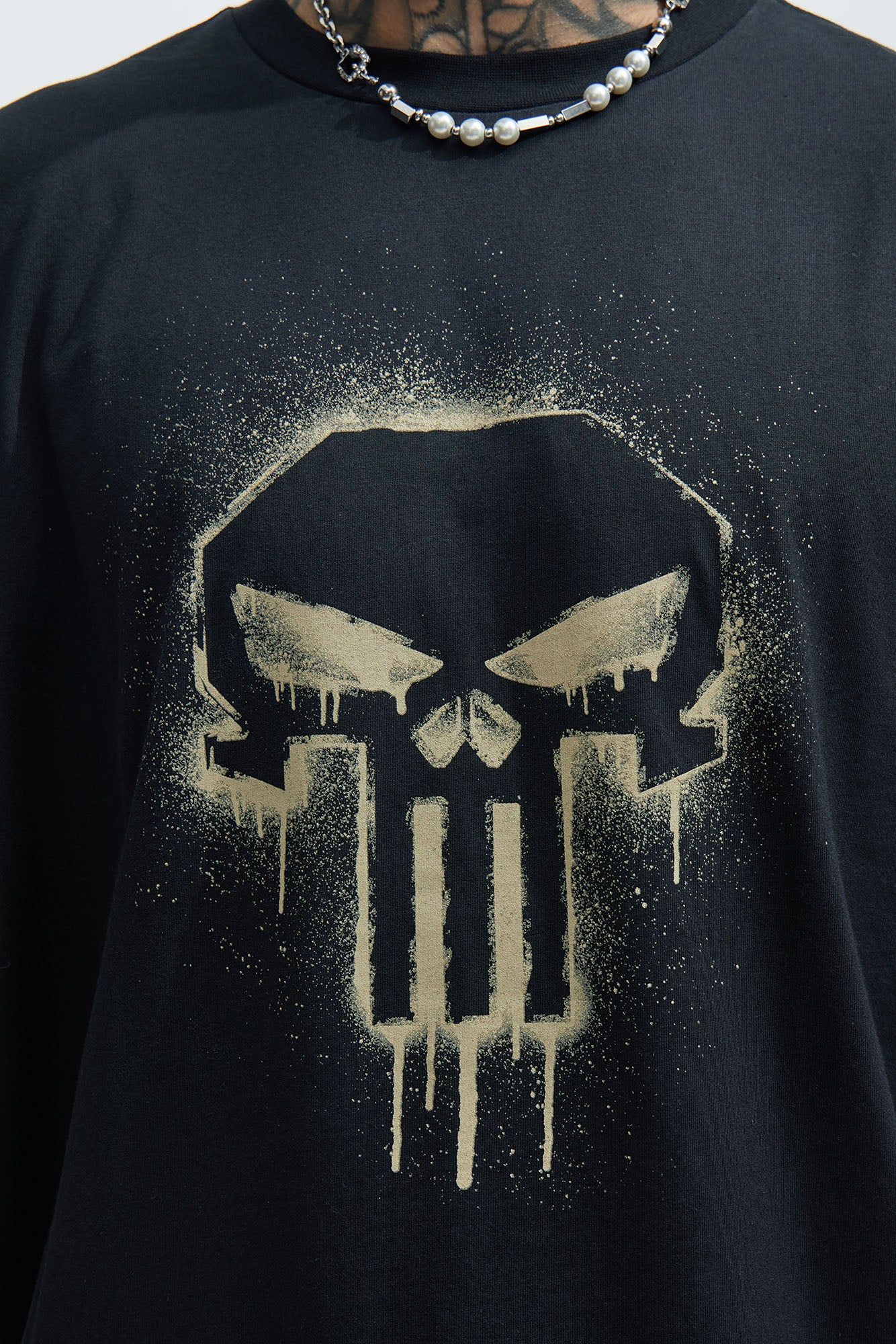 The Punisher On Target Oversized Short Sleeve Tee - Black sold by Fashion Nova product image thumbnail 3