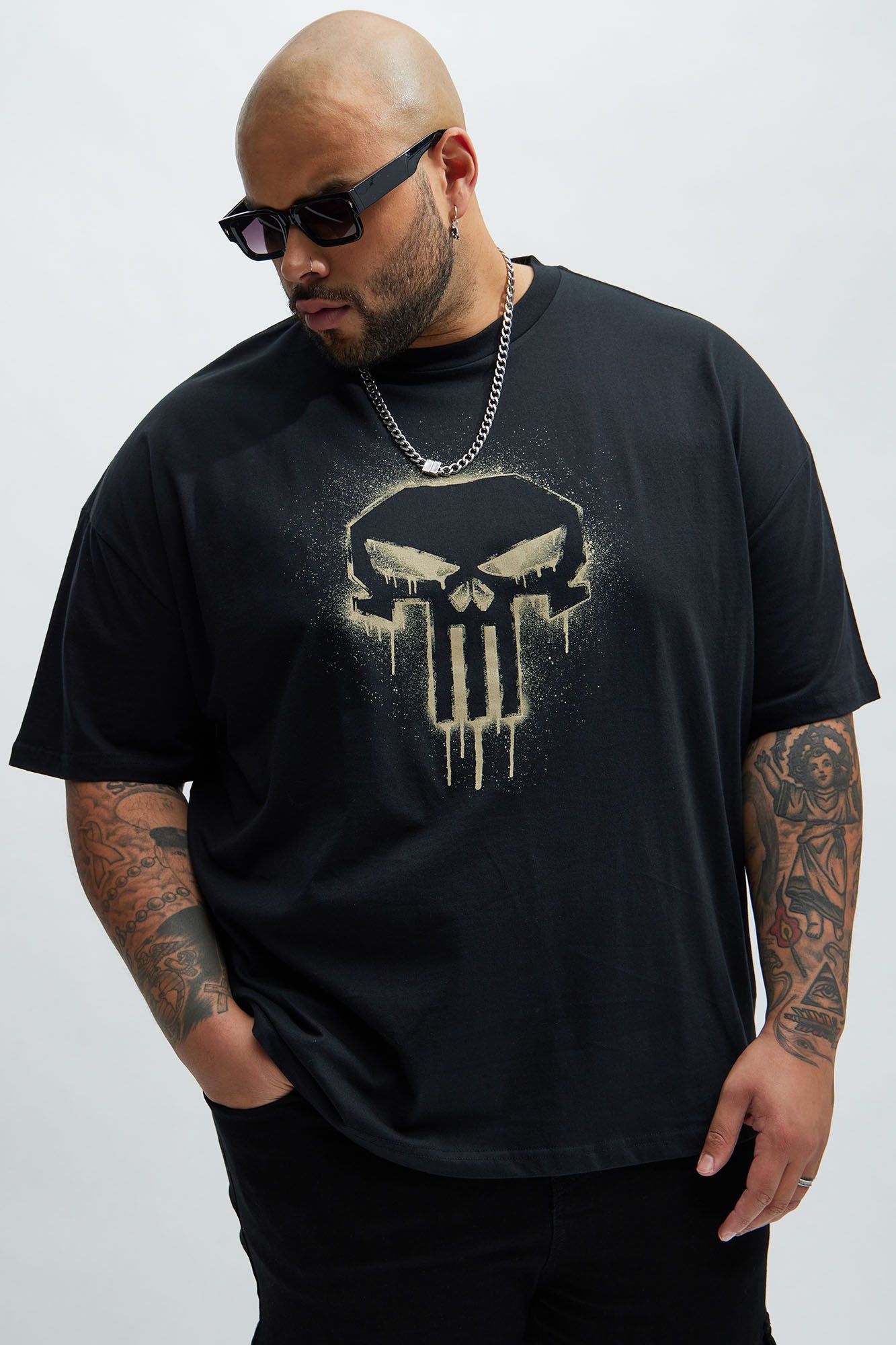 The Punisher On Target Oversized Short Sleeve Tee - Black sold by Fashion Nova product image thumbnail 5