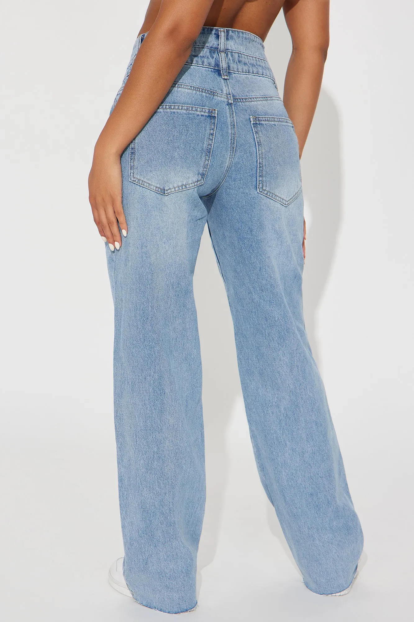 More Than Ever Crossover Straight Leg Jeans - Light Wash sold by Fashion Nova product image thumbnail 3