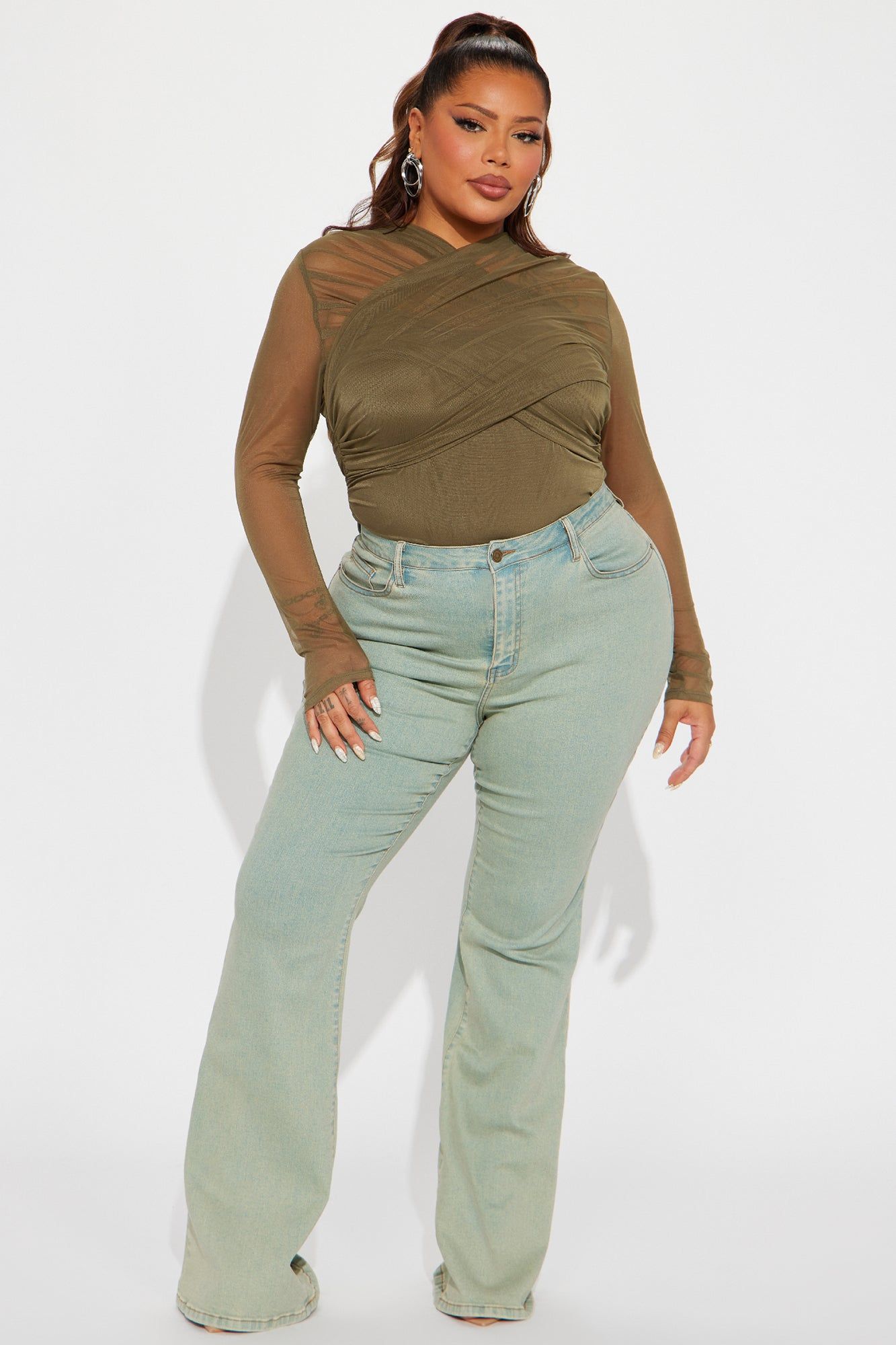 Expensive Taste Mesh Top - Olive sold by Fashion Nova product image thumbnail 5
