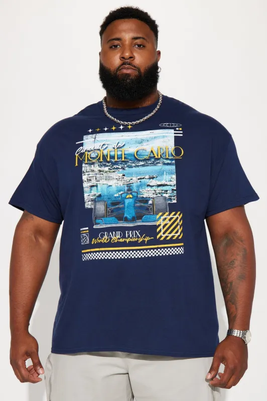 Monte Carlo Grand Prix Short Sleeve Tee - Navy sold by Fashion Nova