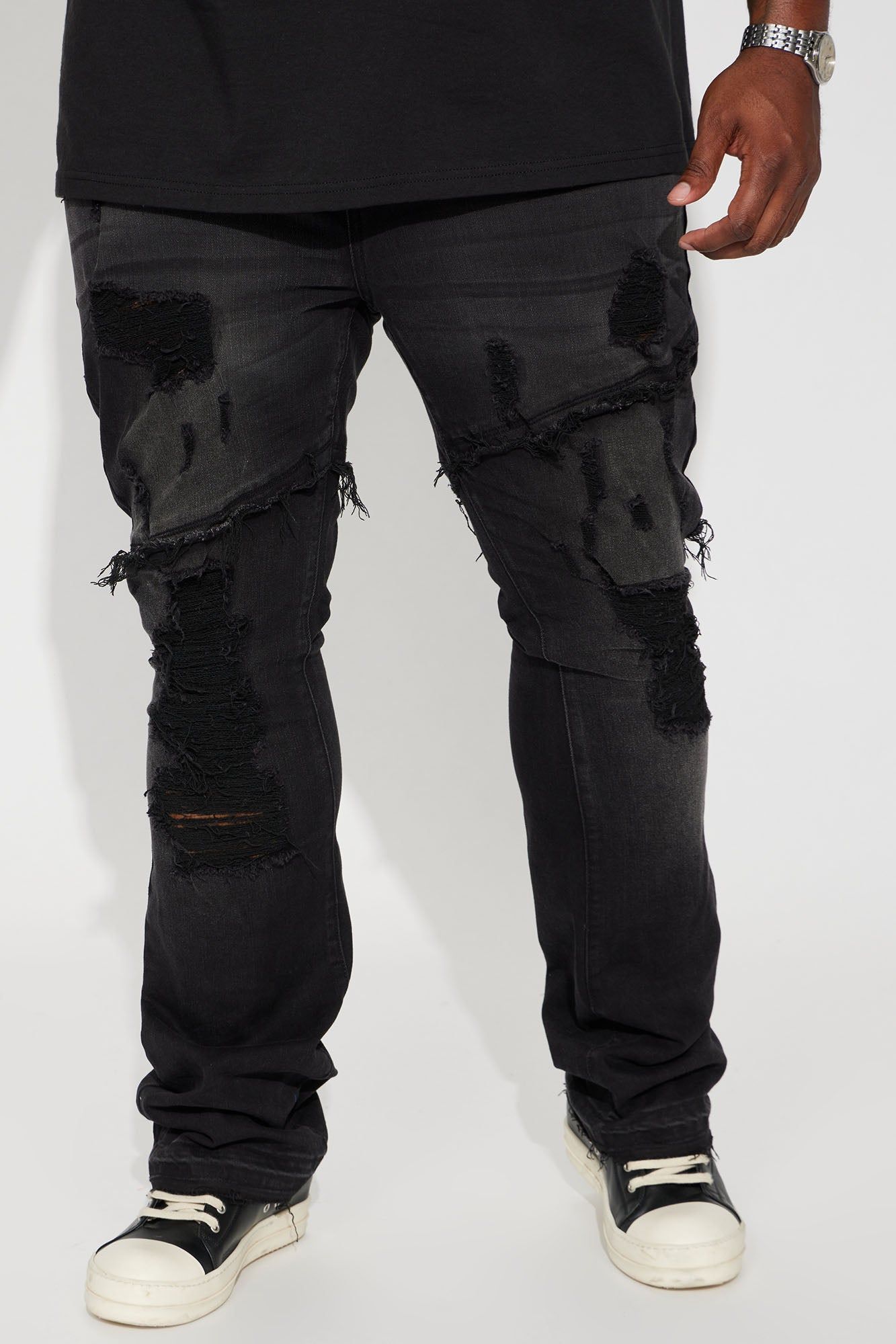 Caught In The Cycle Stacked Skinny Flare Jeans - Black sold by Fashion Nova product image thumbnail 2