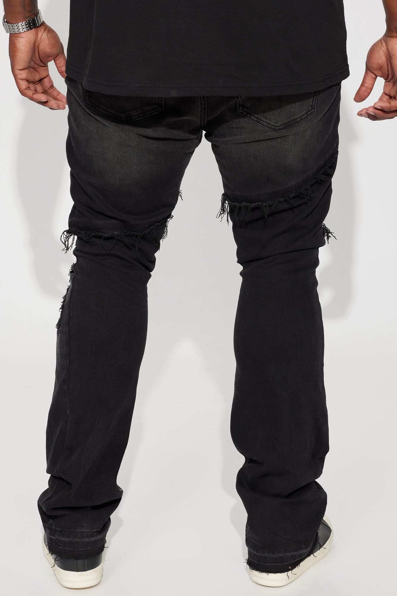 Caught In The Cycle Stacked Skinny Flare Jeans - Black sold by Fashion Nova product image thumbnail 8