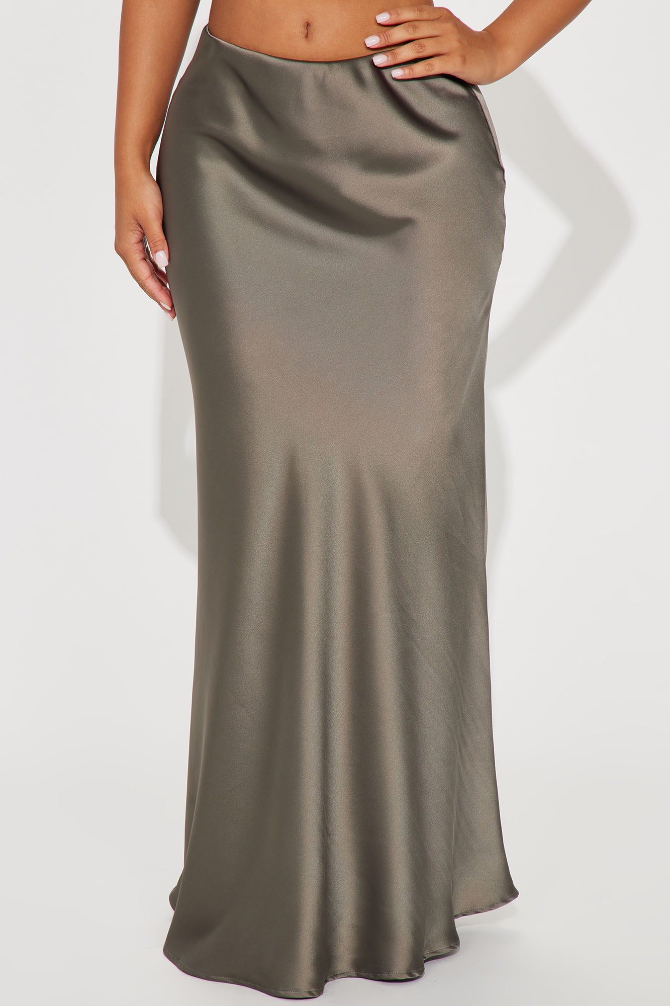 Girls Need Love Satin Maxi Skirt - Charcoal sold by Fashion Nova product image thumbnail 2