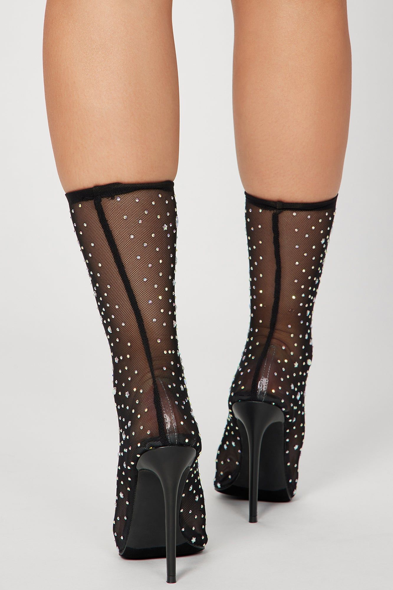 See Me Through Embellished Booties - Black sold by Fashion Nova product image thumbnail 4