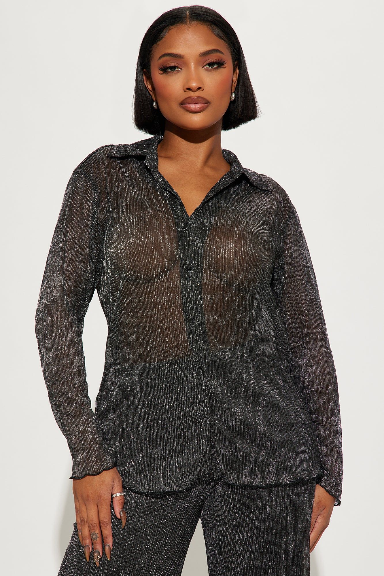 Miranda Pant Set - Black/Silver sold by Fashion Nova product image thumbnail 2