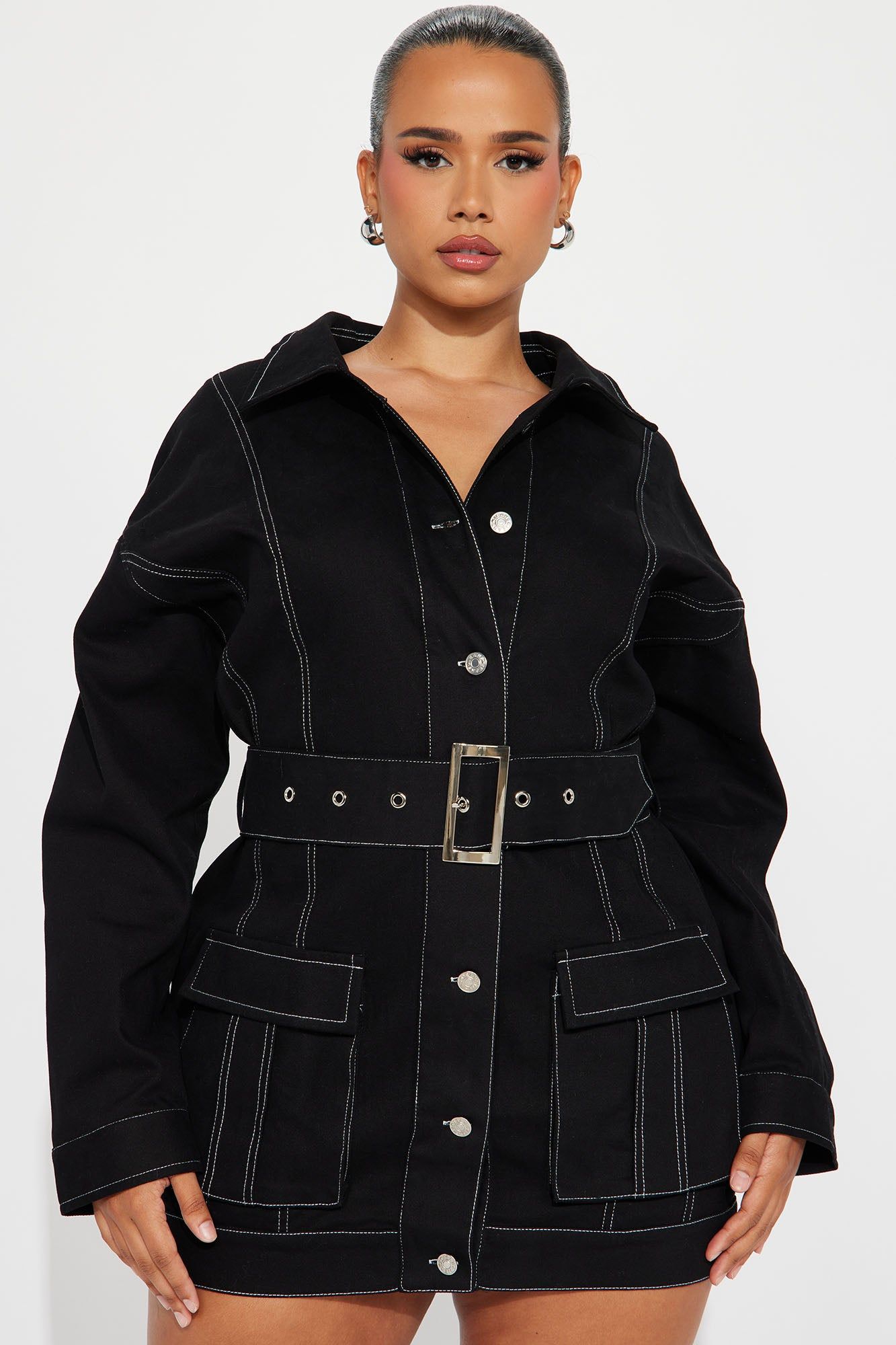 Stephanie Denim Mini Dress - Black sold by Fashion Nova product image thumbnail 4