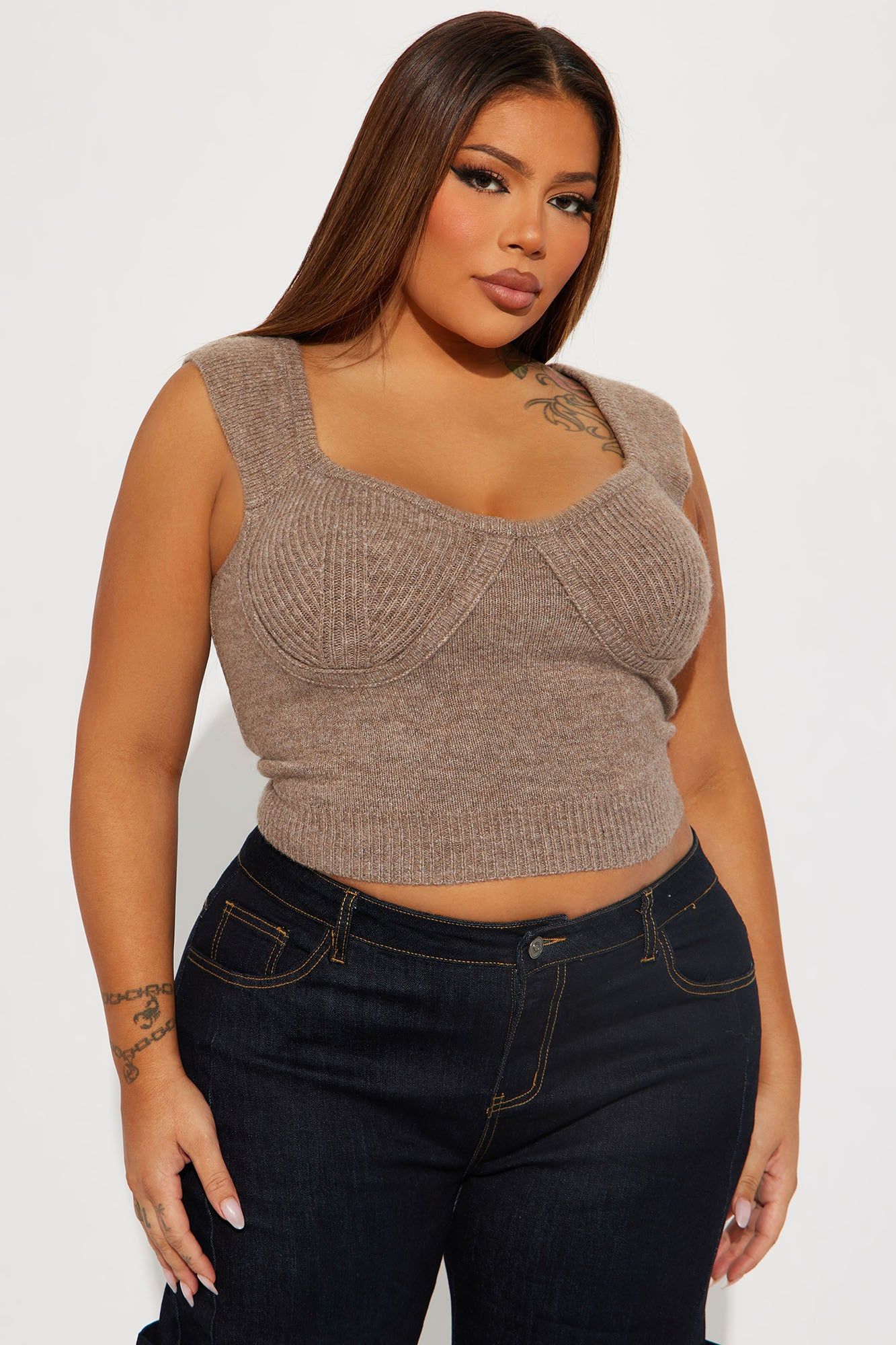 Ruth Sweater Top - Taupe sold by Fashion Nova product image thumbnail 4