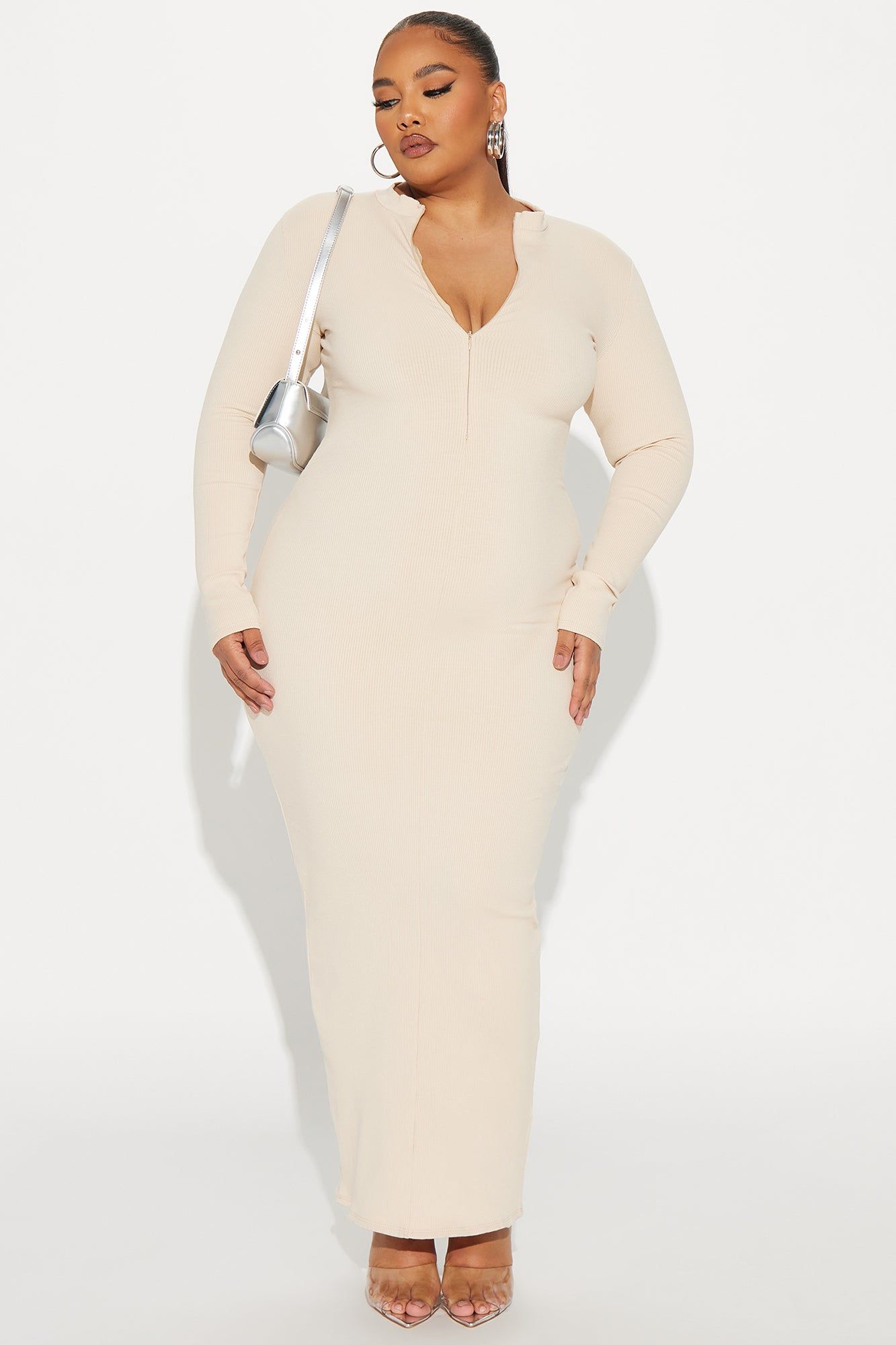Rina Snatched Maxi Dress - Cream sold by Fashion Nova product image thumbnail 4