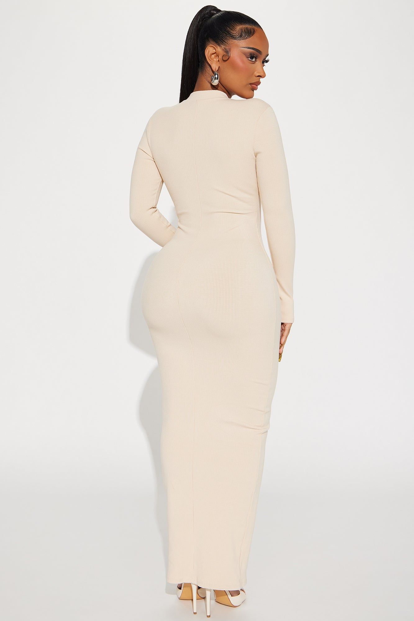Rina Snatched Maxi Dress - Cream sold by Fashion Nova product image thumbnail 3