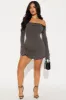 Dazed Dreams Ribbed Mini Dress - Charcoal sold by Fashion Nova