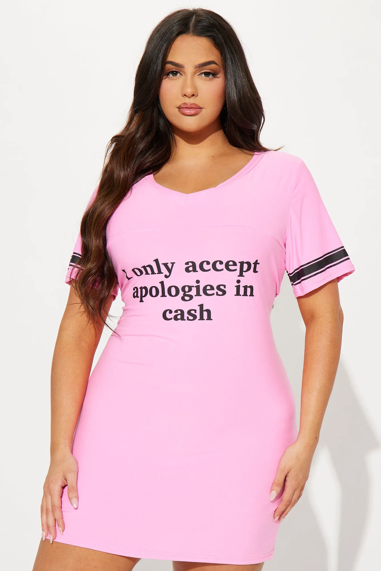Only Accept Apologies In Cash PJ Sleep Shirt - Pink sold by Fashion Nova product image thumbnail 4