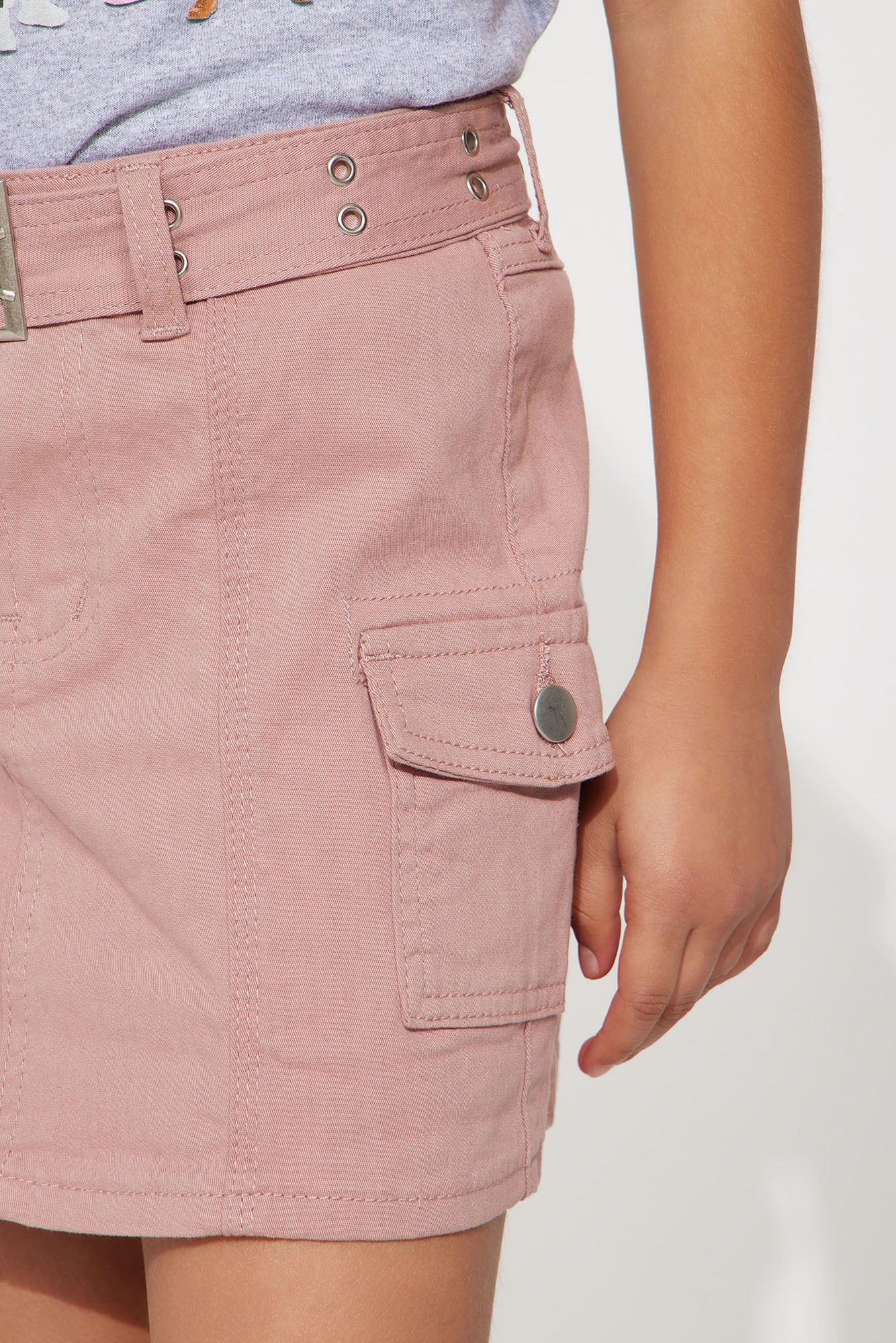 Mini Twill Belted Cargo Skirt - Rose sold by Fashion Nova product image thumbnail 3