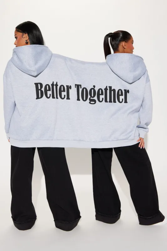 Better Together Coupled Hoodie - Heather Grey sold by Fashion Nova