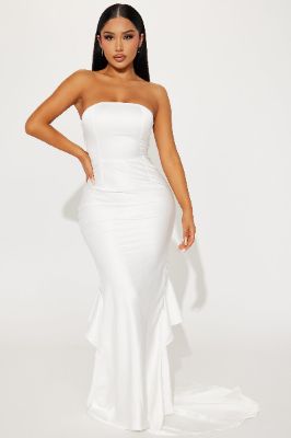 Cora Mermaid Gown - White sold by Fashion Nova