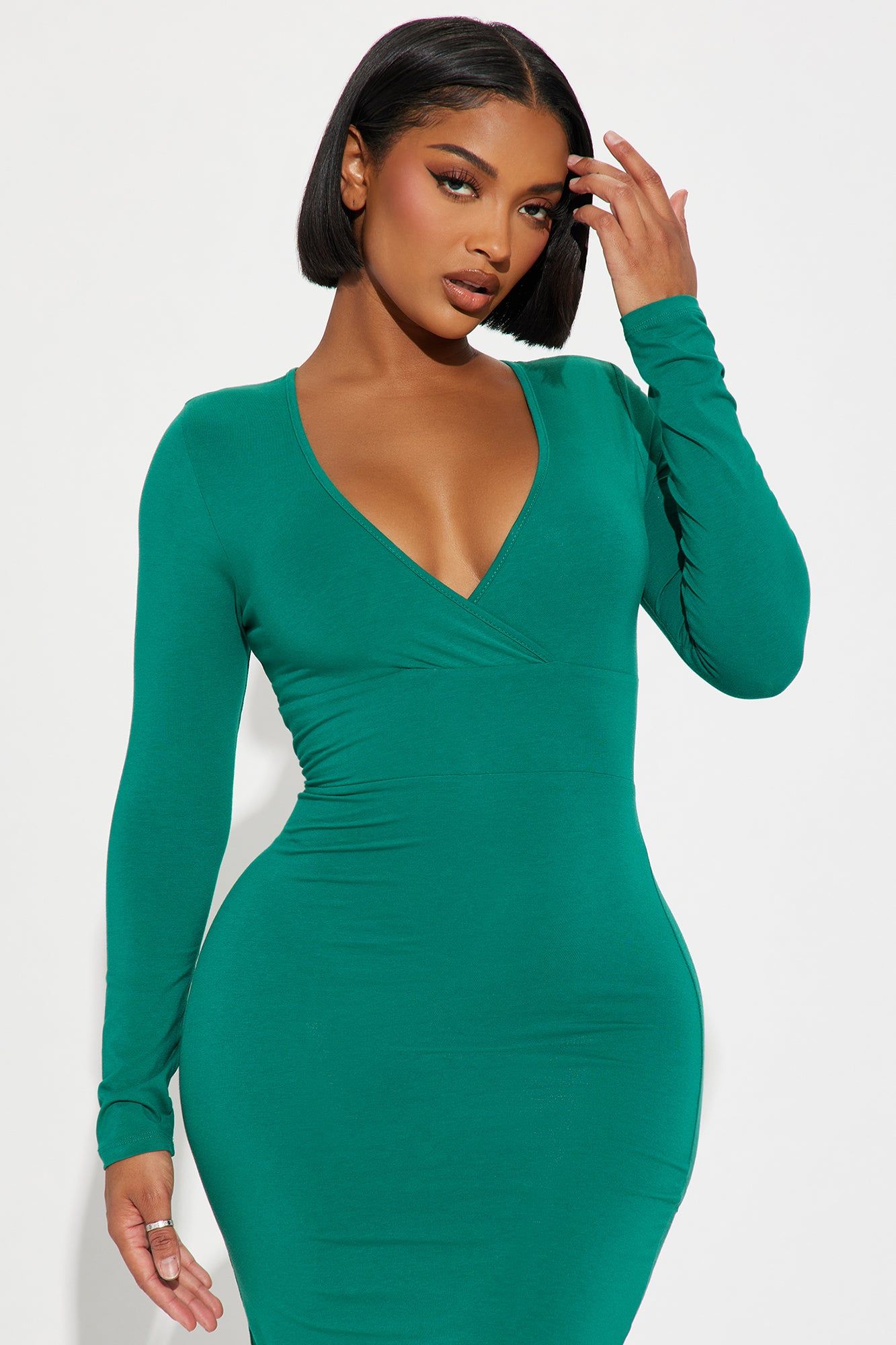 Lori Long Sleeve Midi Dress - Green sold by Fashion Nova product image thumbnail 2