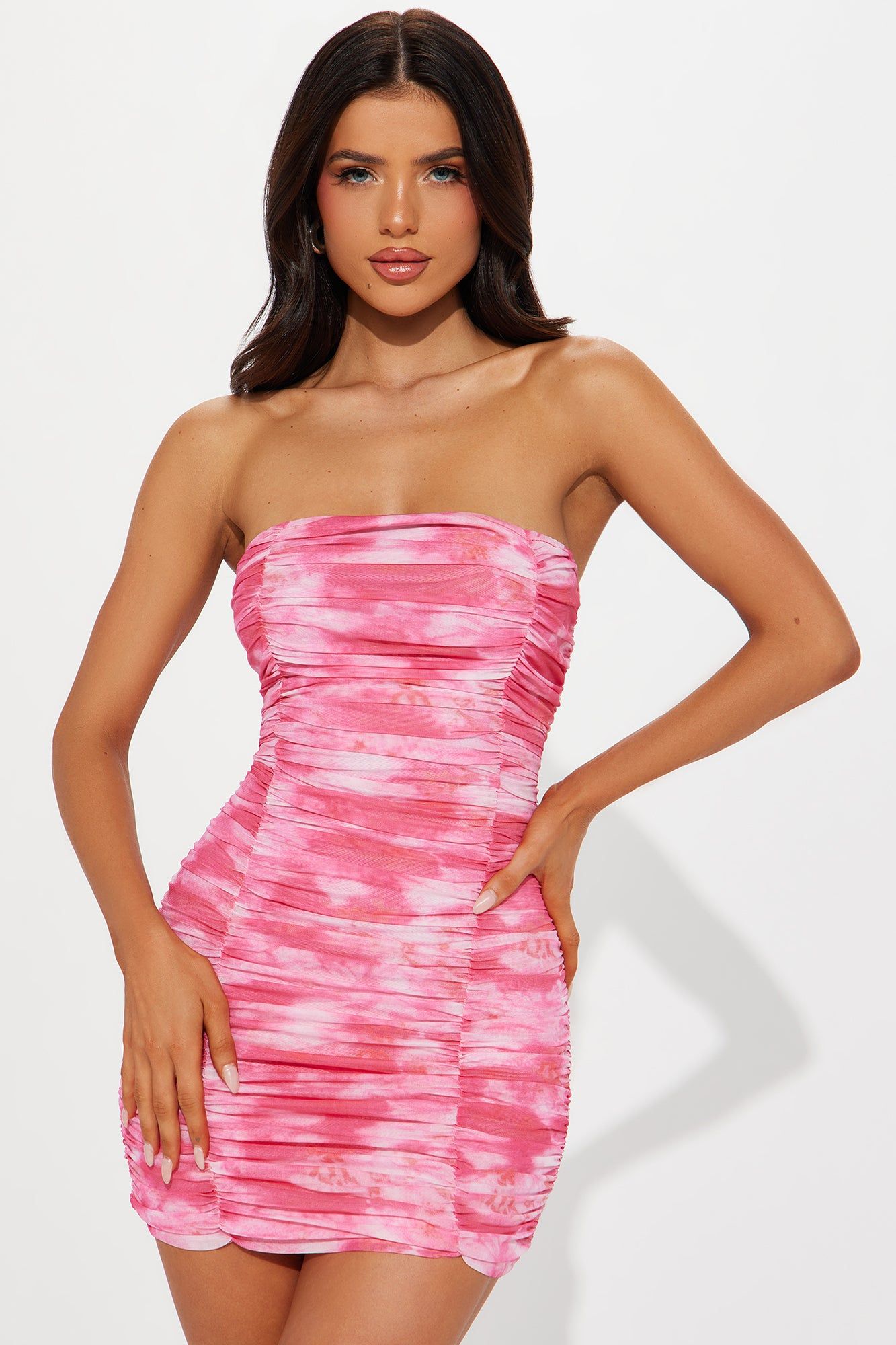 Rue Mesh Micro Mini Dress - Fuchsia sold by Fashion Nova