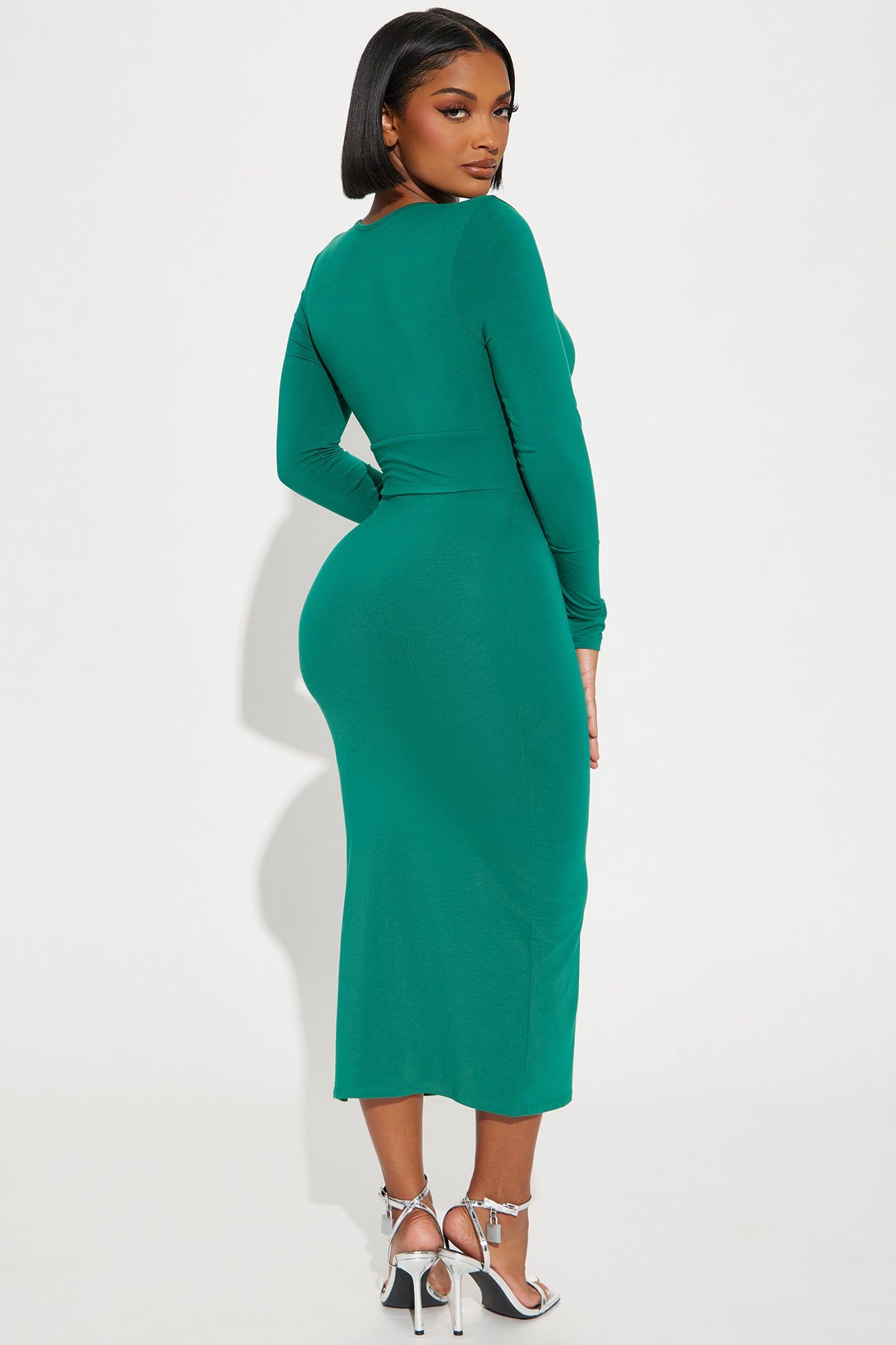 Lori Long Sleeve Midi Dress - Green sold by Fashion Nova product image thumbnail 3