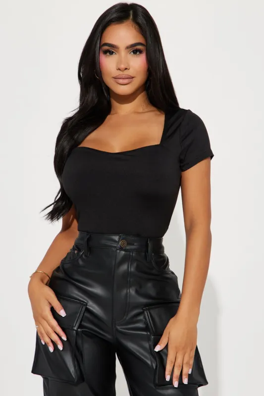 Kiley Square Neck Top - Black sold by Fashion Nova